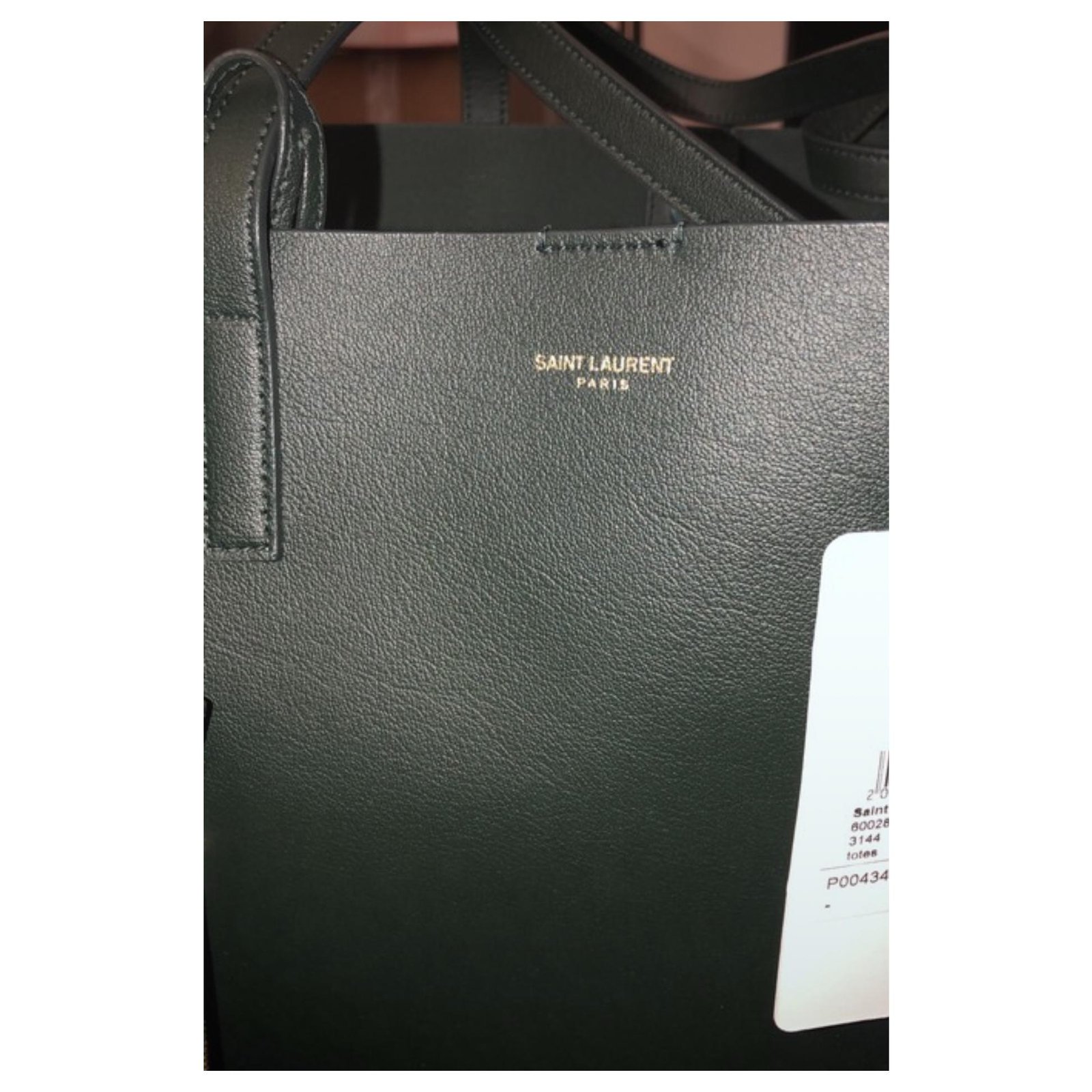 Saint Laurent shopping bag Dark green Leather ref.236384 - Joli Closet