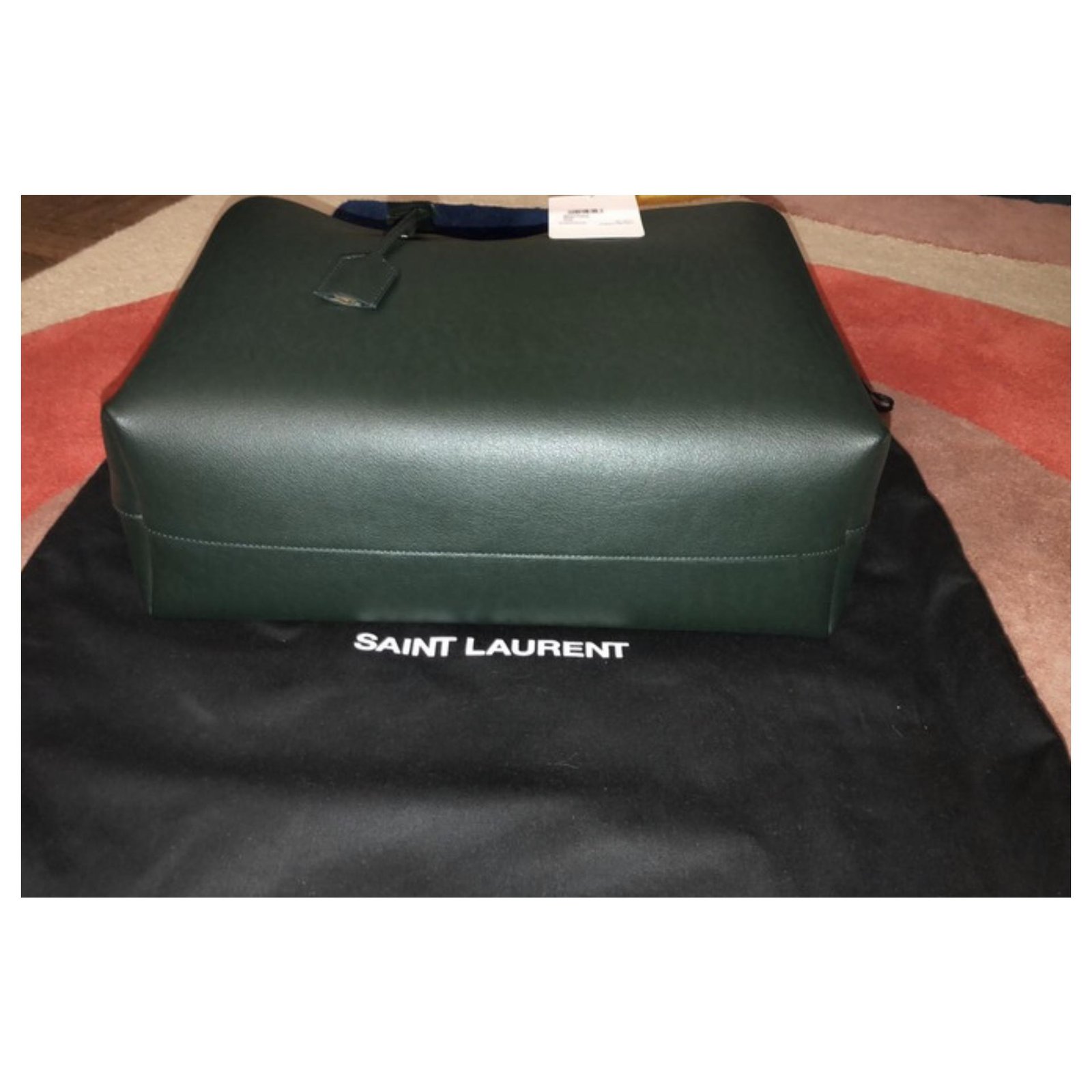 Saint Laurent shopping bag Dark green Leather ref.236384 - Joli Closet