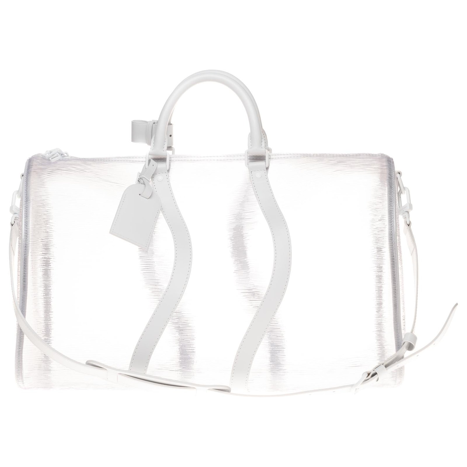 Keepall cloth travel bag Louis Vuitton White in Cloth - 25093143