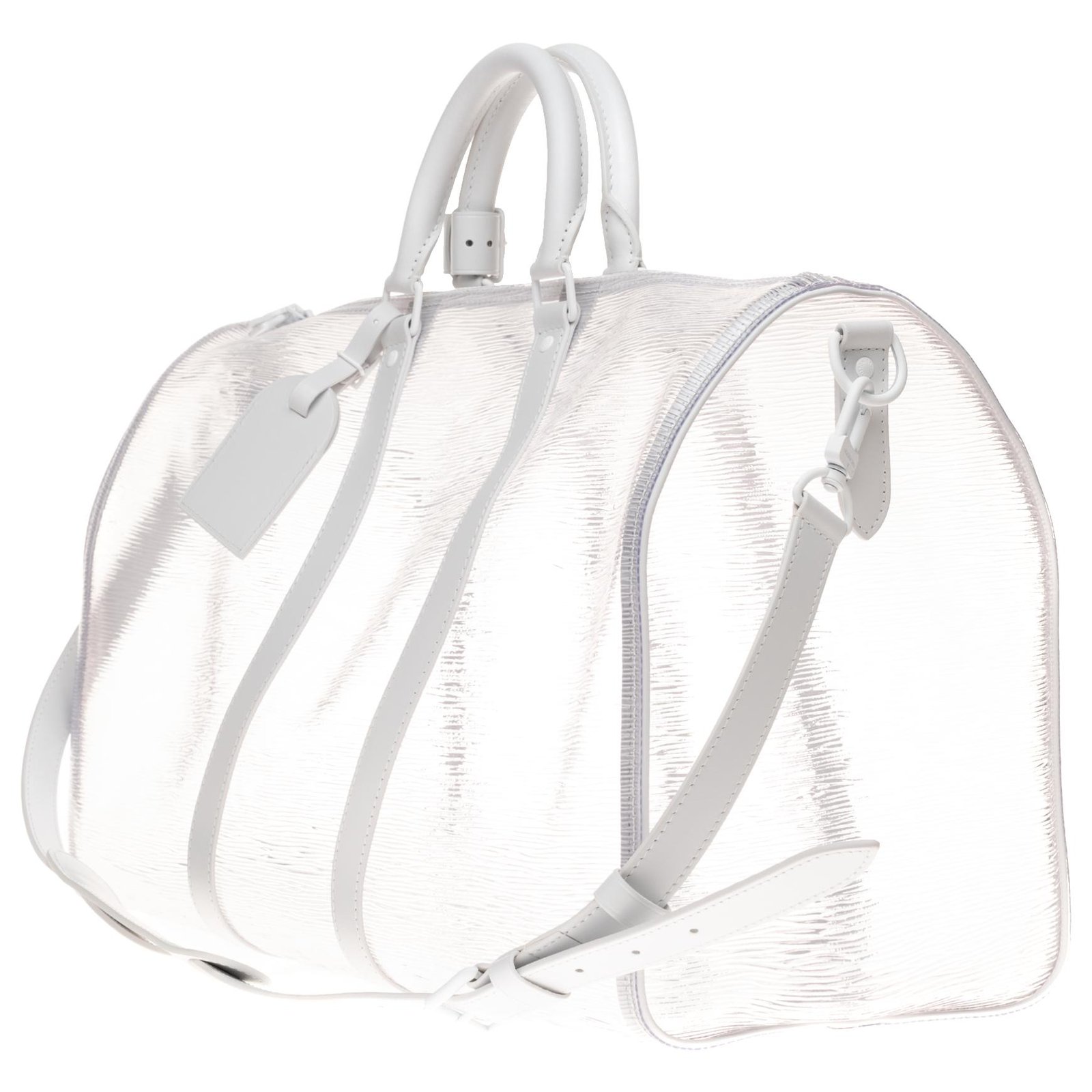 Keepall prism bag Louis Vuitton White in Plastic - 13071279