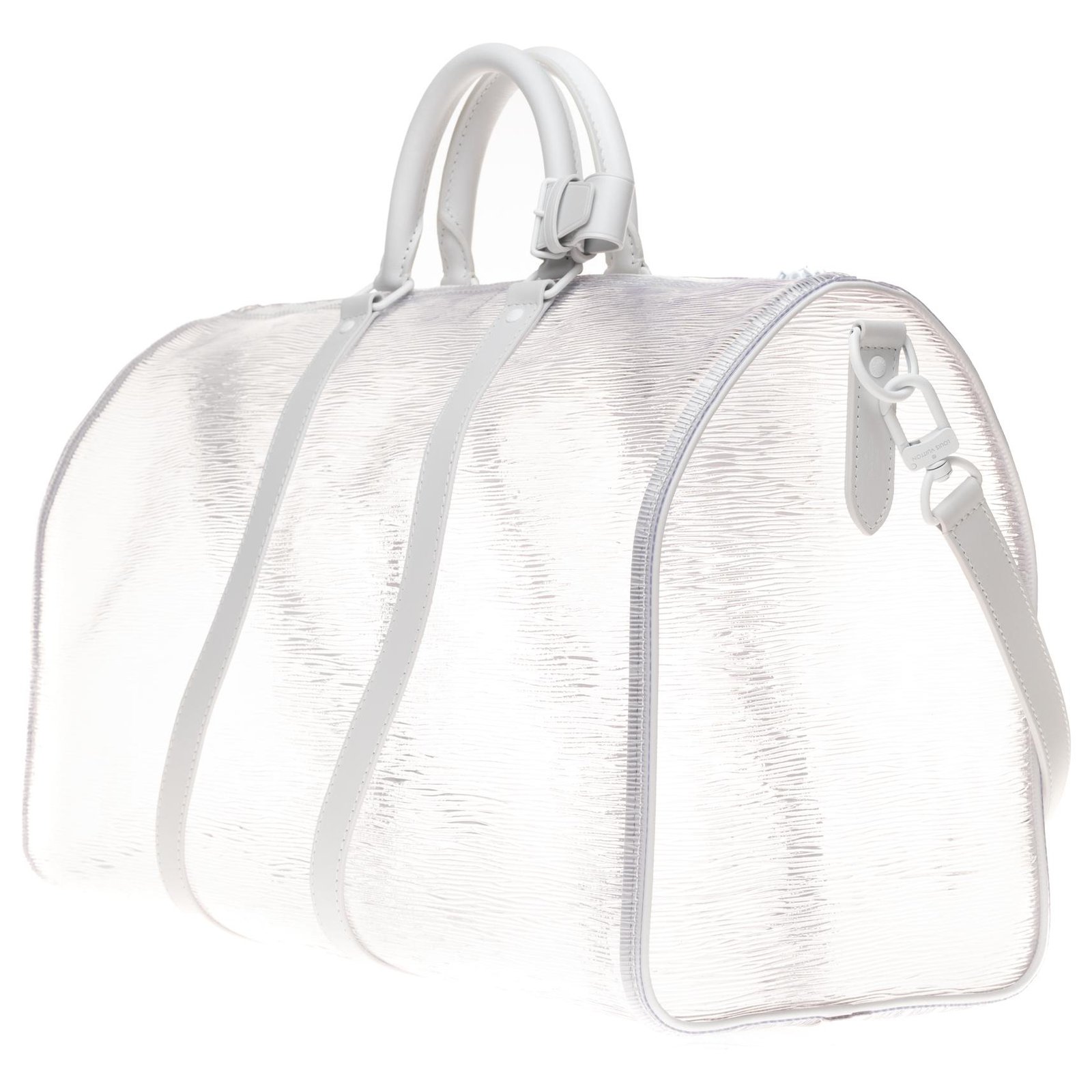 Keepall cloth travel bag Louis Vuitton White in Cloth - 34350786