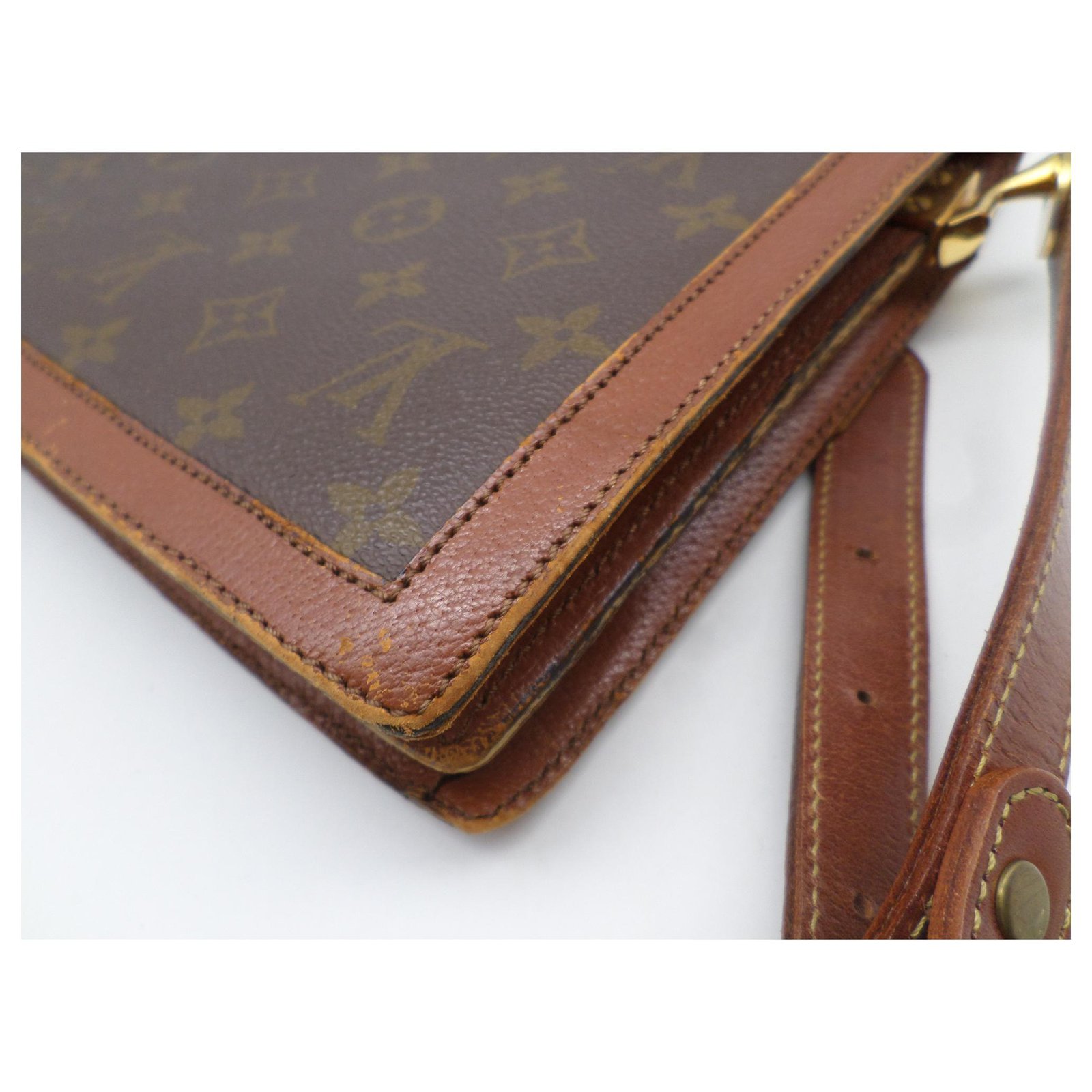 Dauphine vintage leather crossbody bag Louis Vuitton Brown in Leather -  28519897
