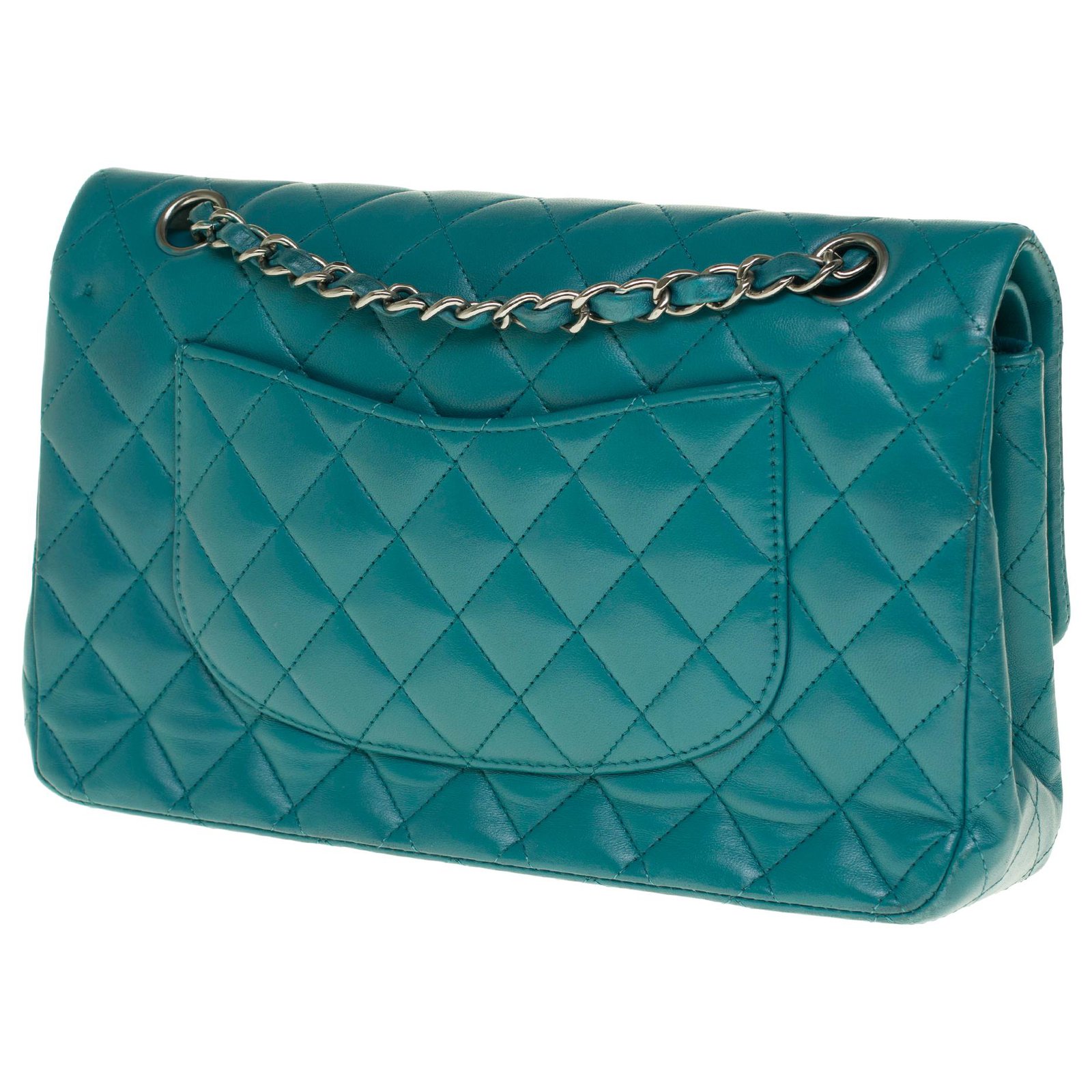 Beautiful Chanel Timeless handbag 2.55 in green nappa leather, Garniture en  métal argenté, In very good shape ! ref.237948 - Joli Closet