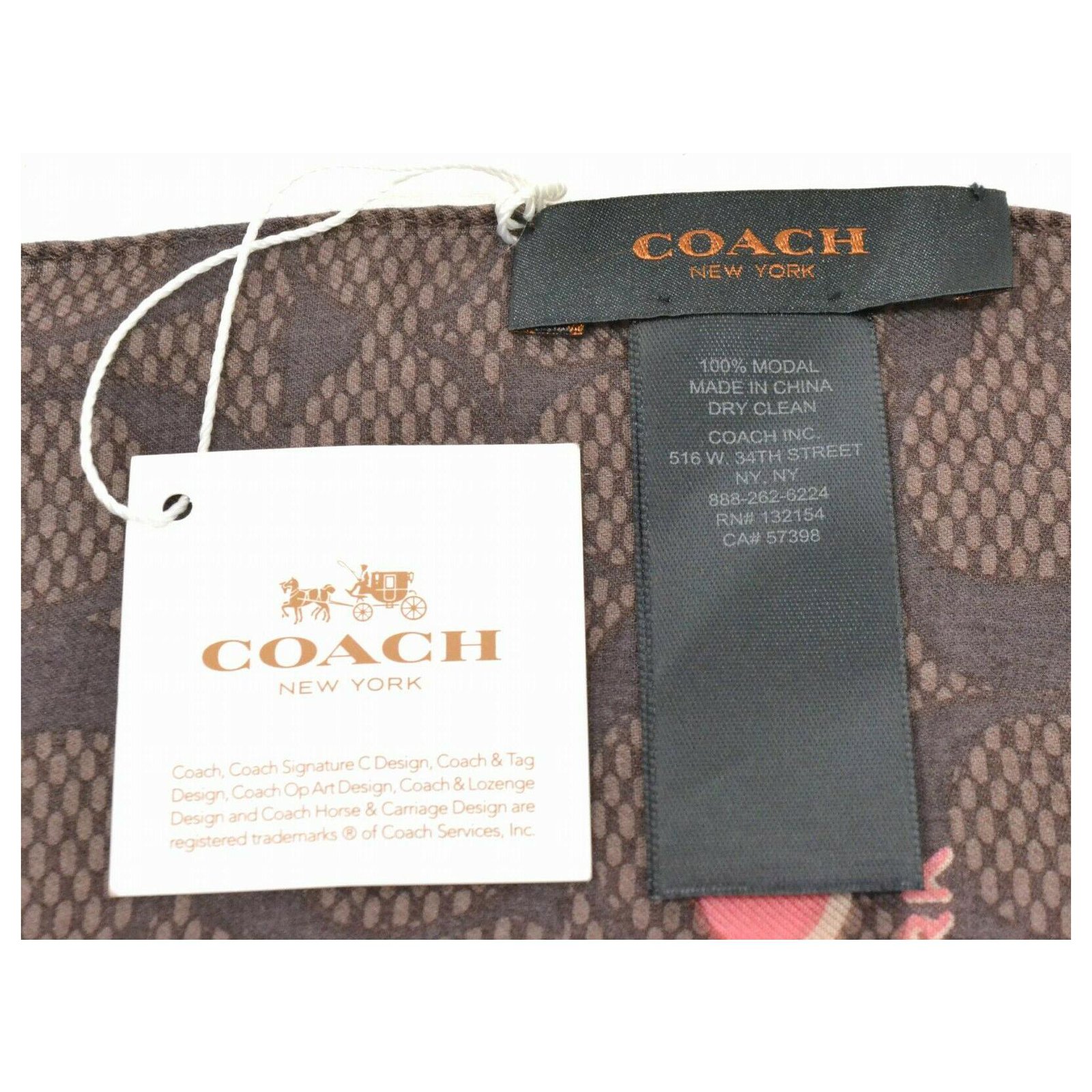 brown coach scarf