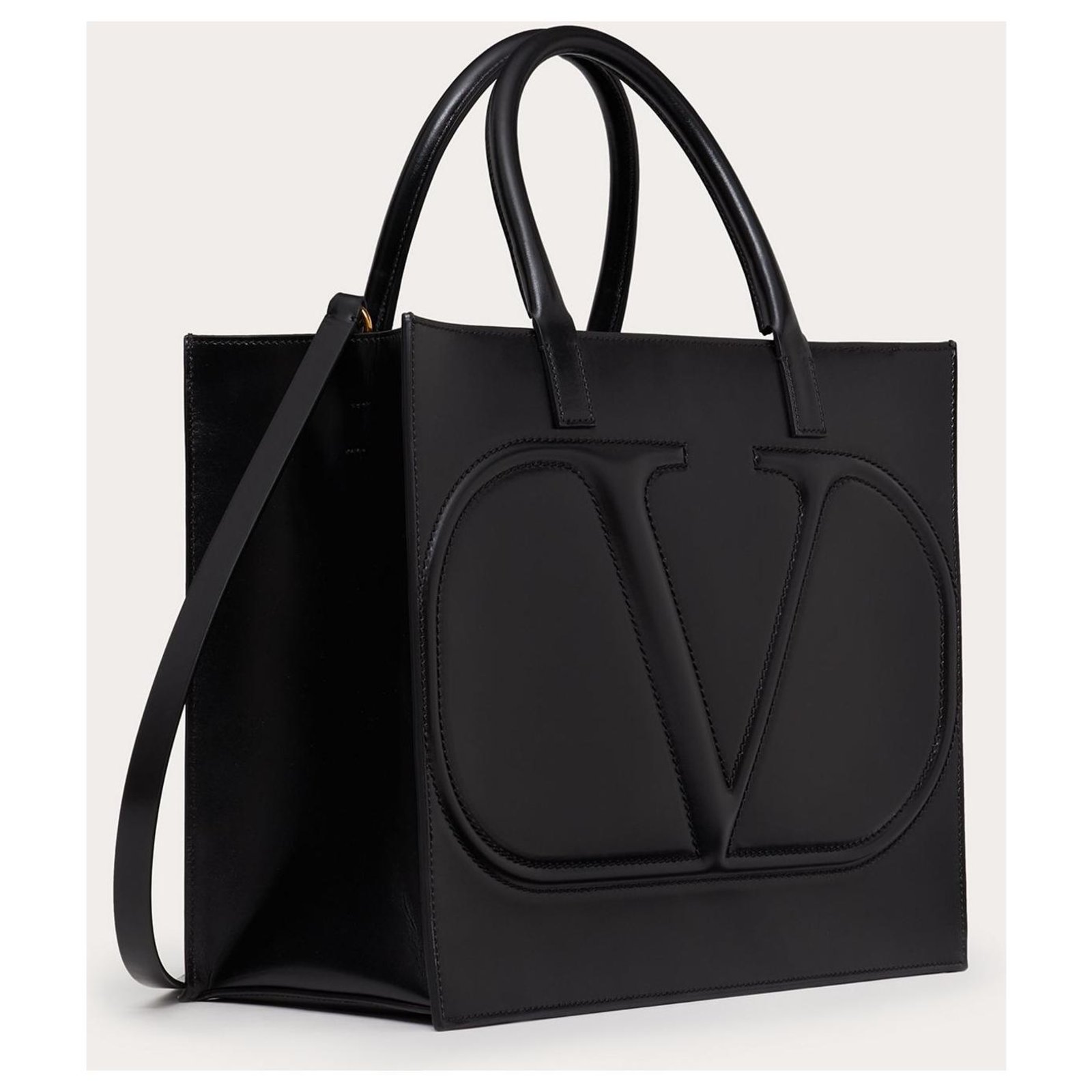 Valentino Bags Mini Satai Black Moc Croc Tote Bag