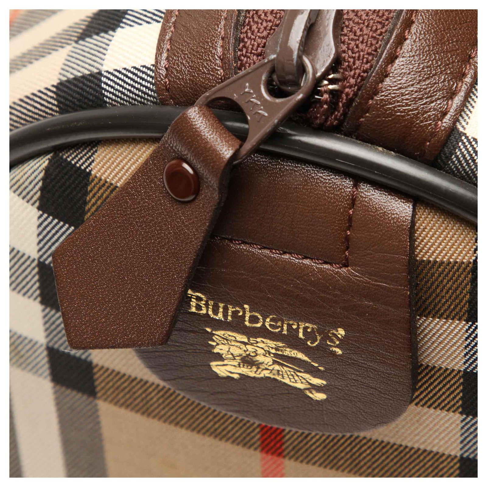 Burberry Brown Haymarket Check Canvas Boston Bag Multiple colors Beige  Leather Cloth Pony-style calfskin Cloth ref.238540 - Joli Closet