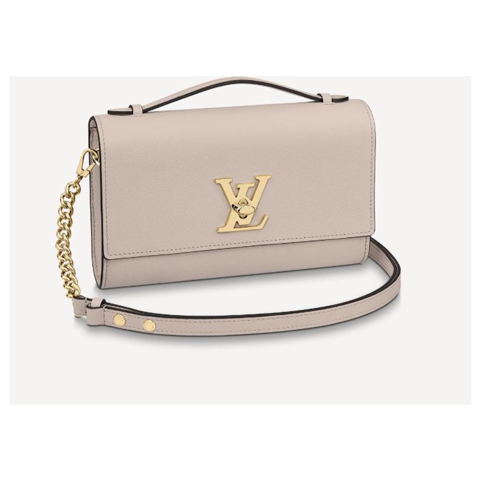 Louis Vuitton LV lockme clutch new Beige Leather ref.239325 - Joli Closet