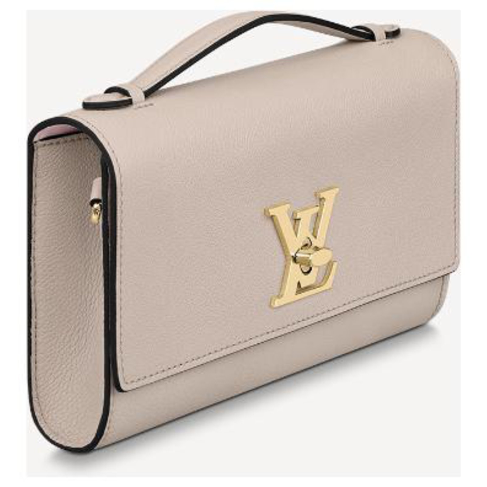 Louis Vuitton LV lockme clutch new Beige Leather ref.239325 - Joli