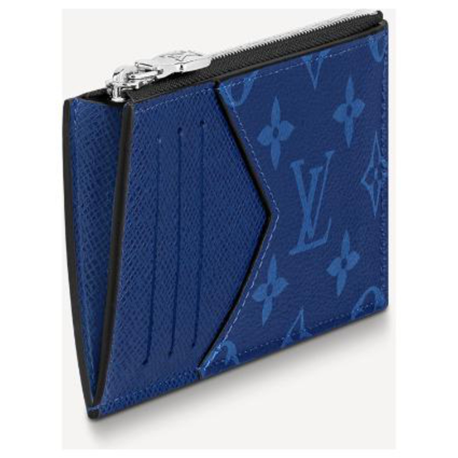 Card wallet Louis Vuitton Blue in Suede - 32966315