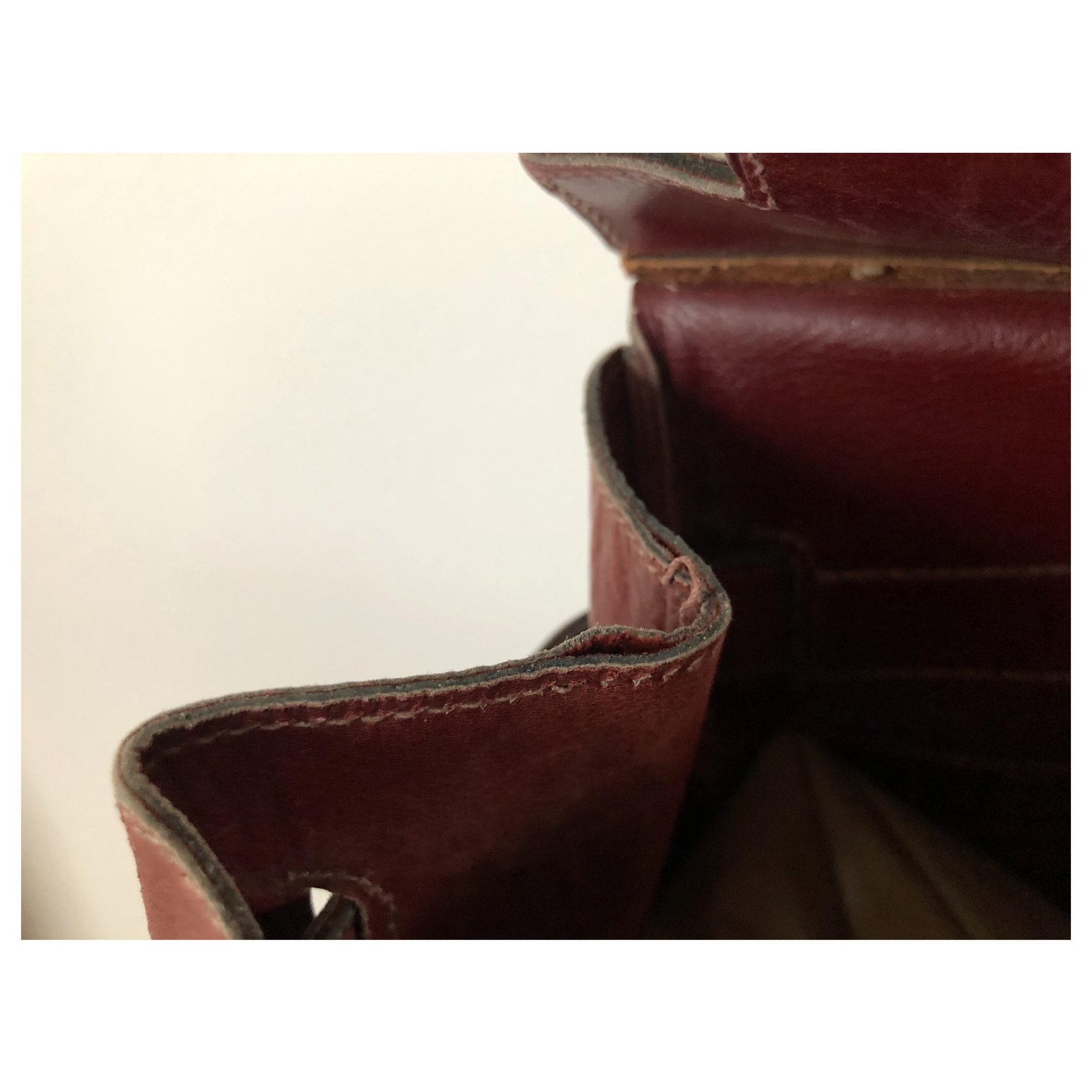 Hermès HAC bag 45 Burgundy leather Dark red ref.239655 - Joli Closet