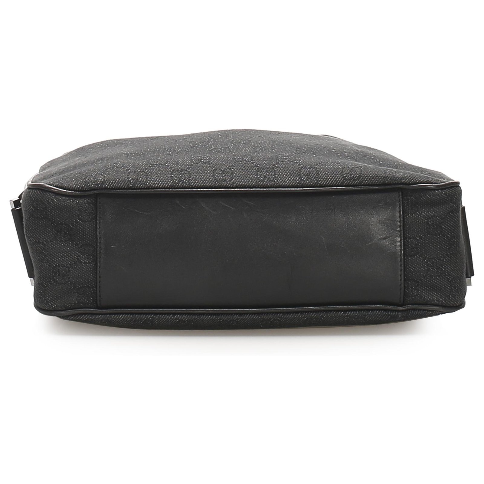 Gucci Black GG Canvas Baguette Leather Cloth Pony-style calfskin Cloth  ref.246854 - Joli Closet