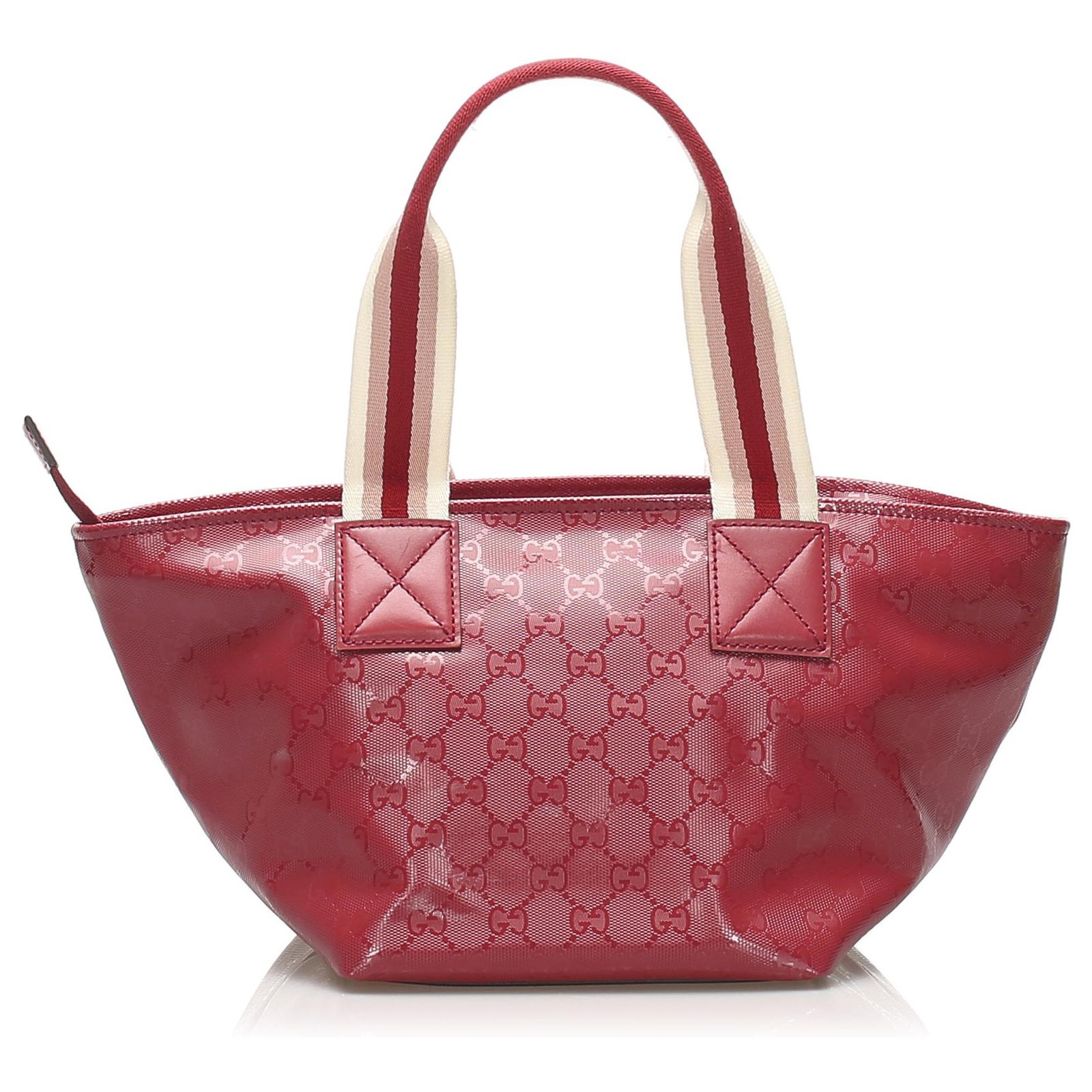 Gucci Red GG Imprime Web Handbag White Cloth Plastic Cloth ref.239824 ...