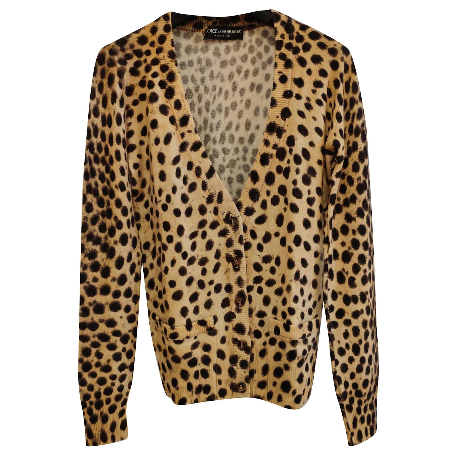 Dolce & Gabbana DOLCE&GABBANA CASHMERE CARDIGAN LEOPARD