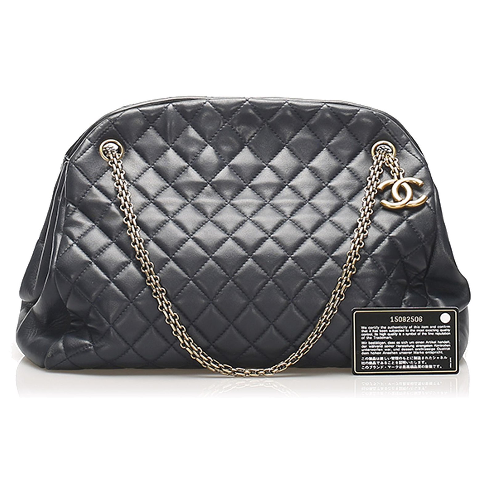 Chanel Just Mademoiselle Bowler Quilted Medium Dark Gold - US