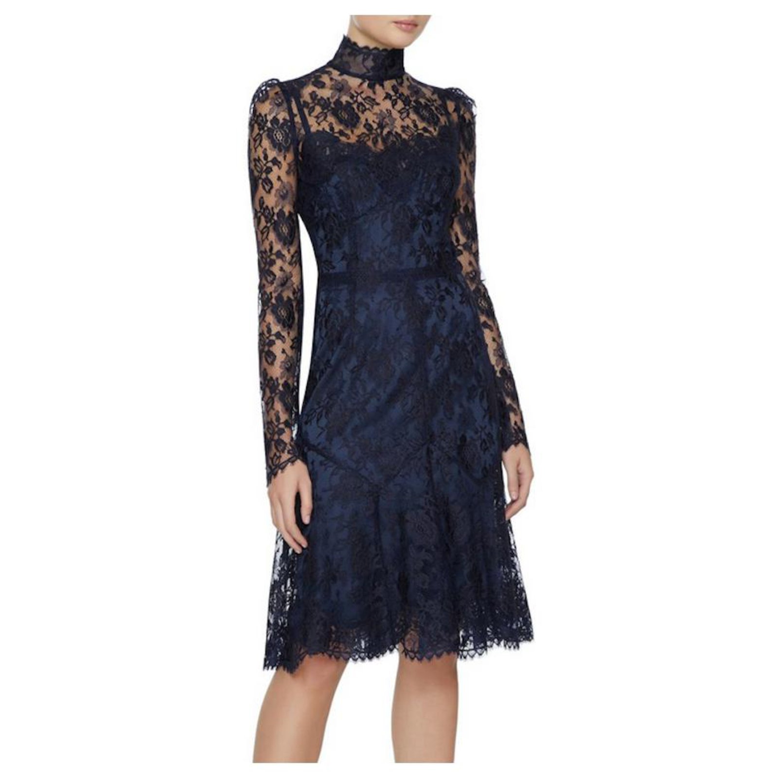 Dolce & Gabbana Navy Lace Dress Navy blue  - Joli Closet