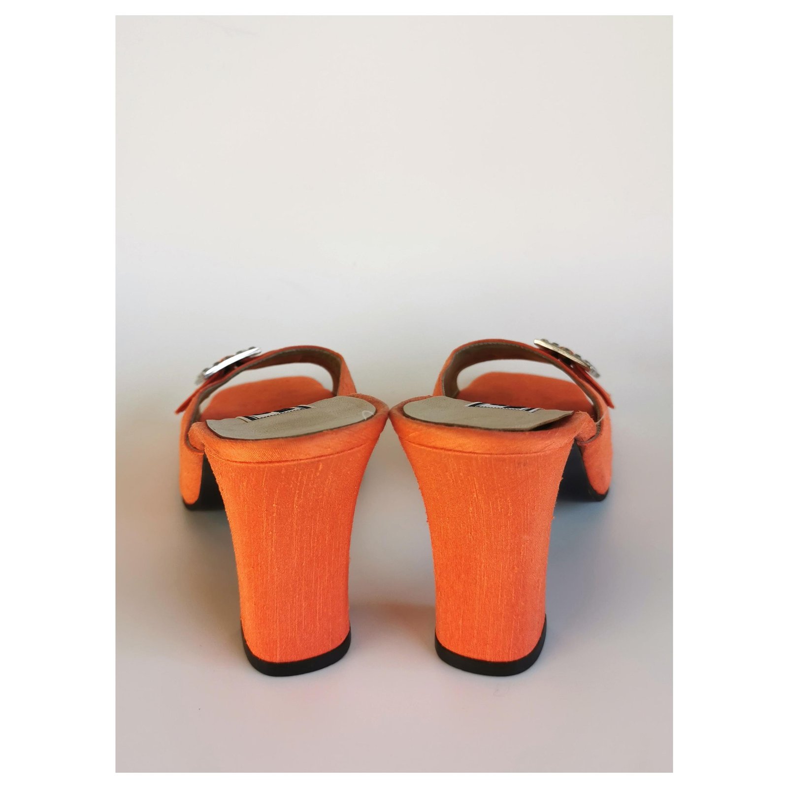 orange versace mules