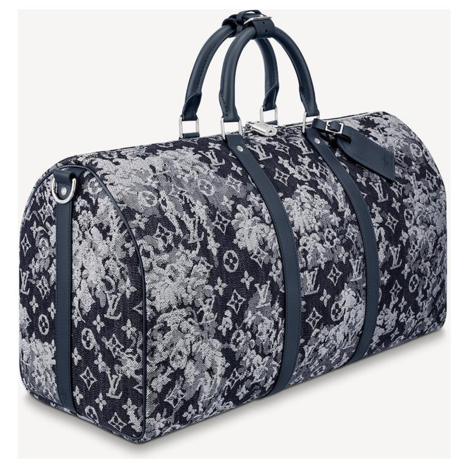 Louis Vuitton Keepall Bandouliere 50 BAG TAPESTRY Navy blue Denim  ref.241321 - Joli Closet