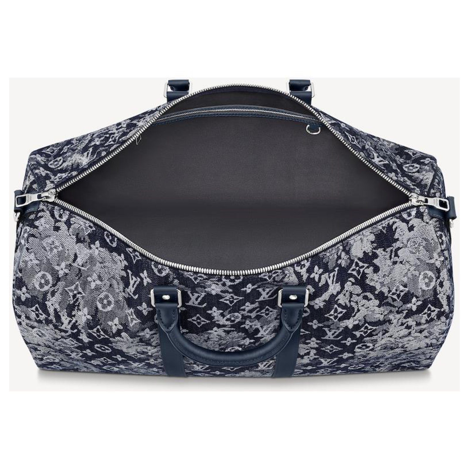 Louis Vuitton Keepall Bandouliere 50 BAG TAPESTRY Navy blue Denim  ref.241321 - Joli Closet