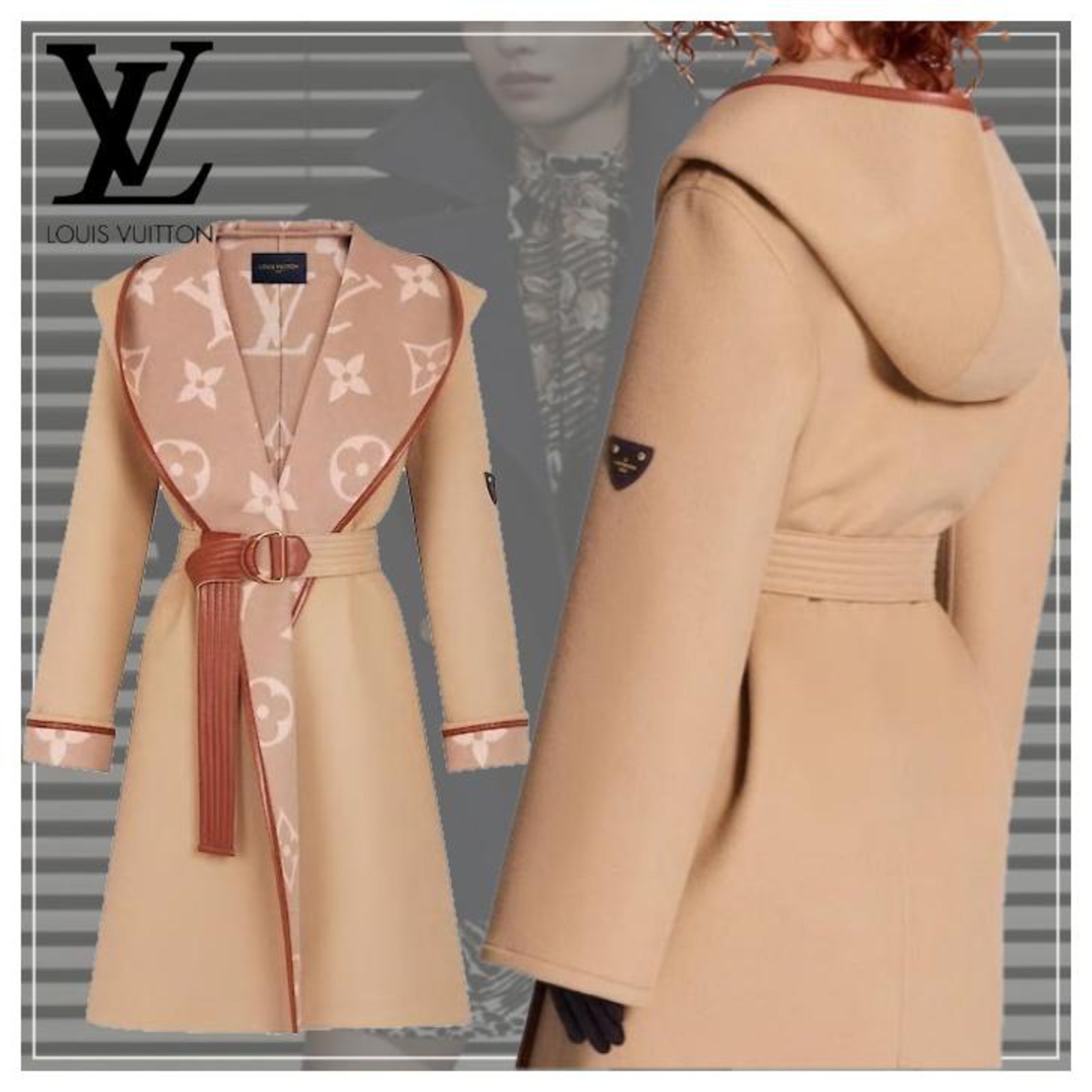 Louis Vuitton Hooded Wrap Coat Size 36 (US 4) New With Tags