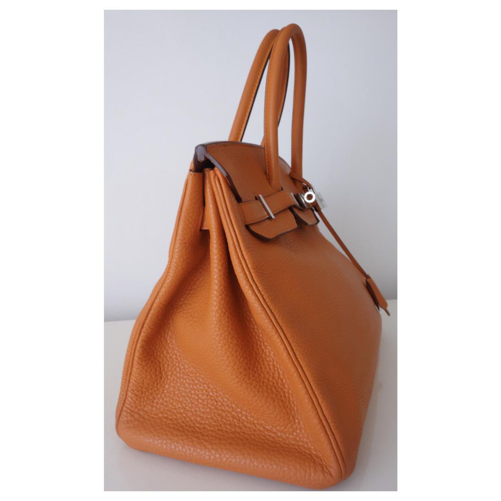 Hermès Hermes orange Birkin bag Leather ref.241878 - Joli Closet