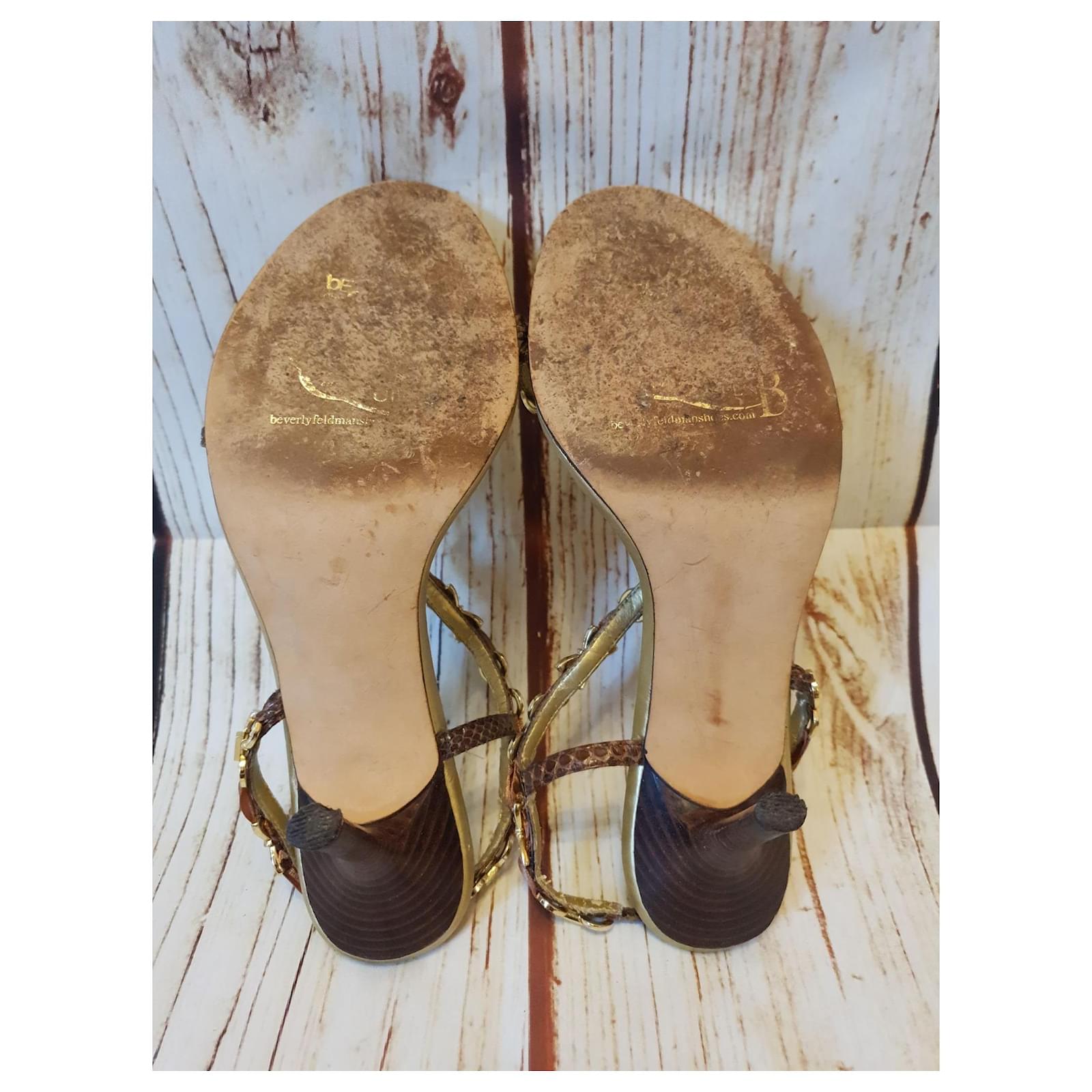 russell and bromley gold sandals