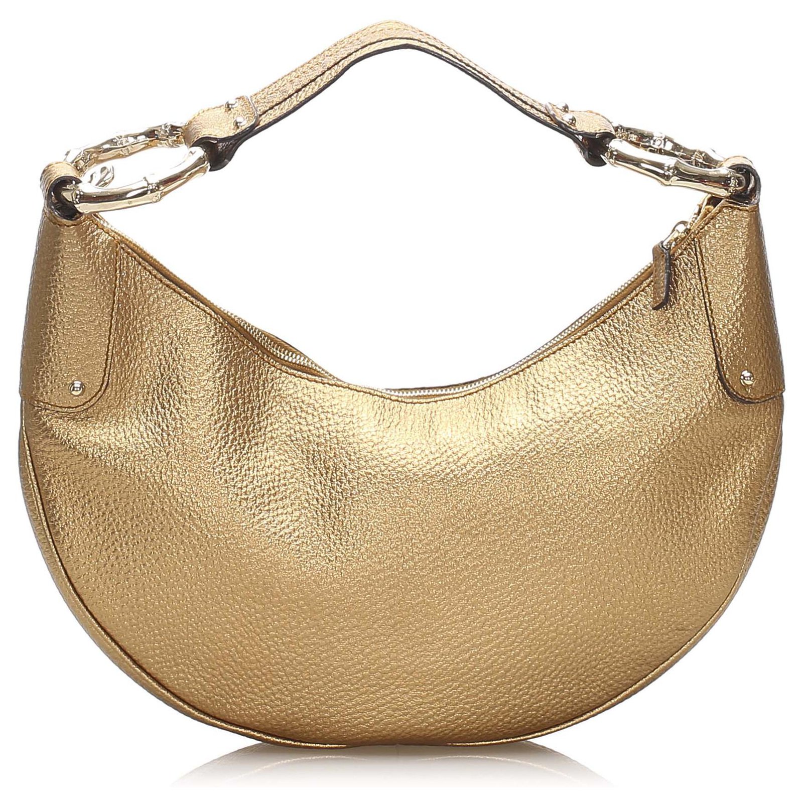 Gucci Gucci Gold Leather Hobo Bag 