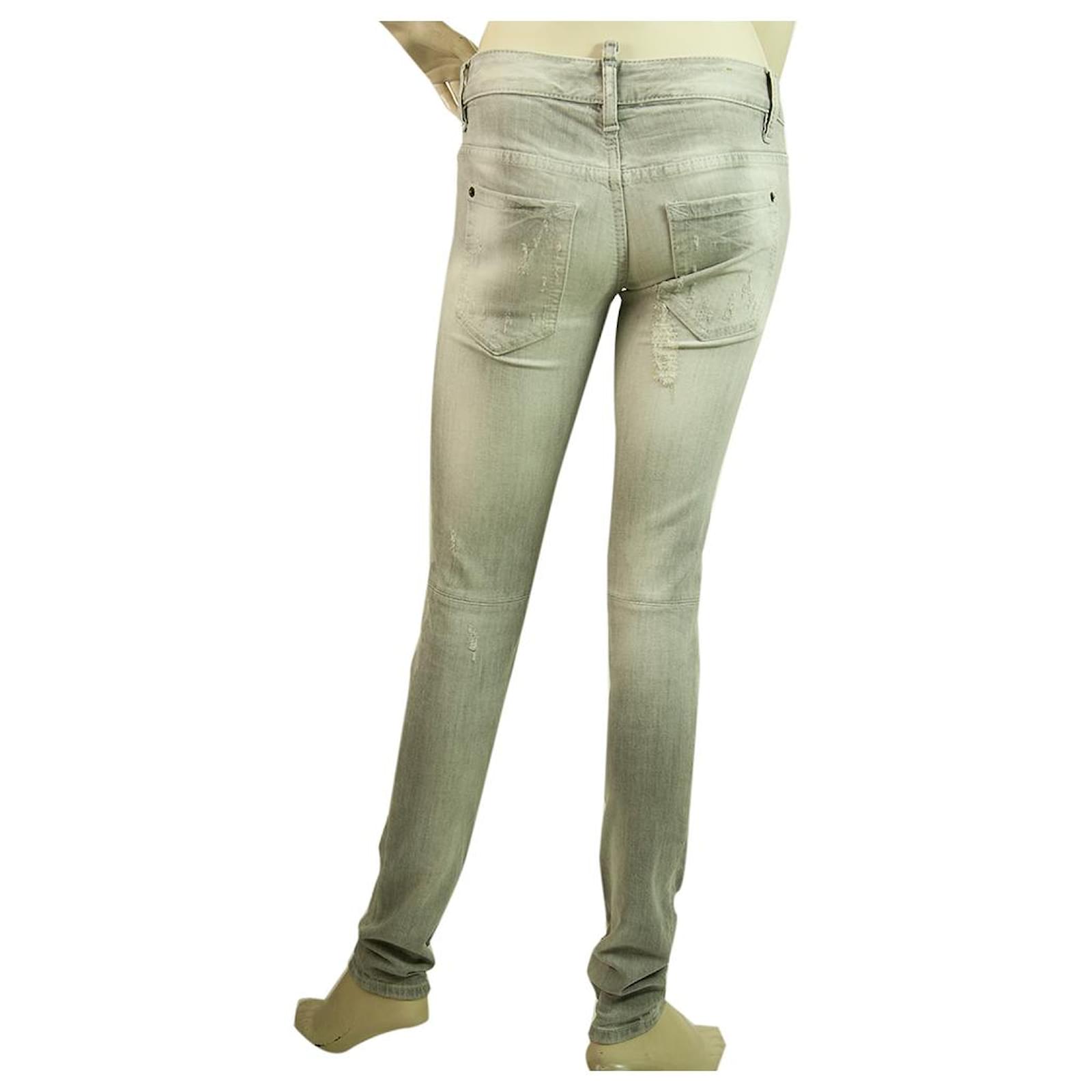 Dsquared2 Dsquared 2 Washed Gray Denim Jeans Distressed Trousers Pants sz 38  Grey ref.242924 - Joli Closet