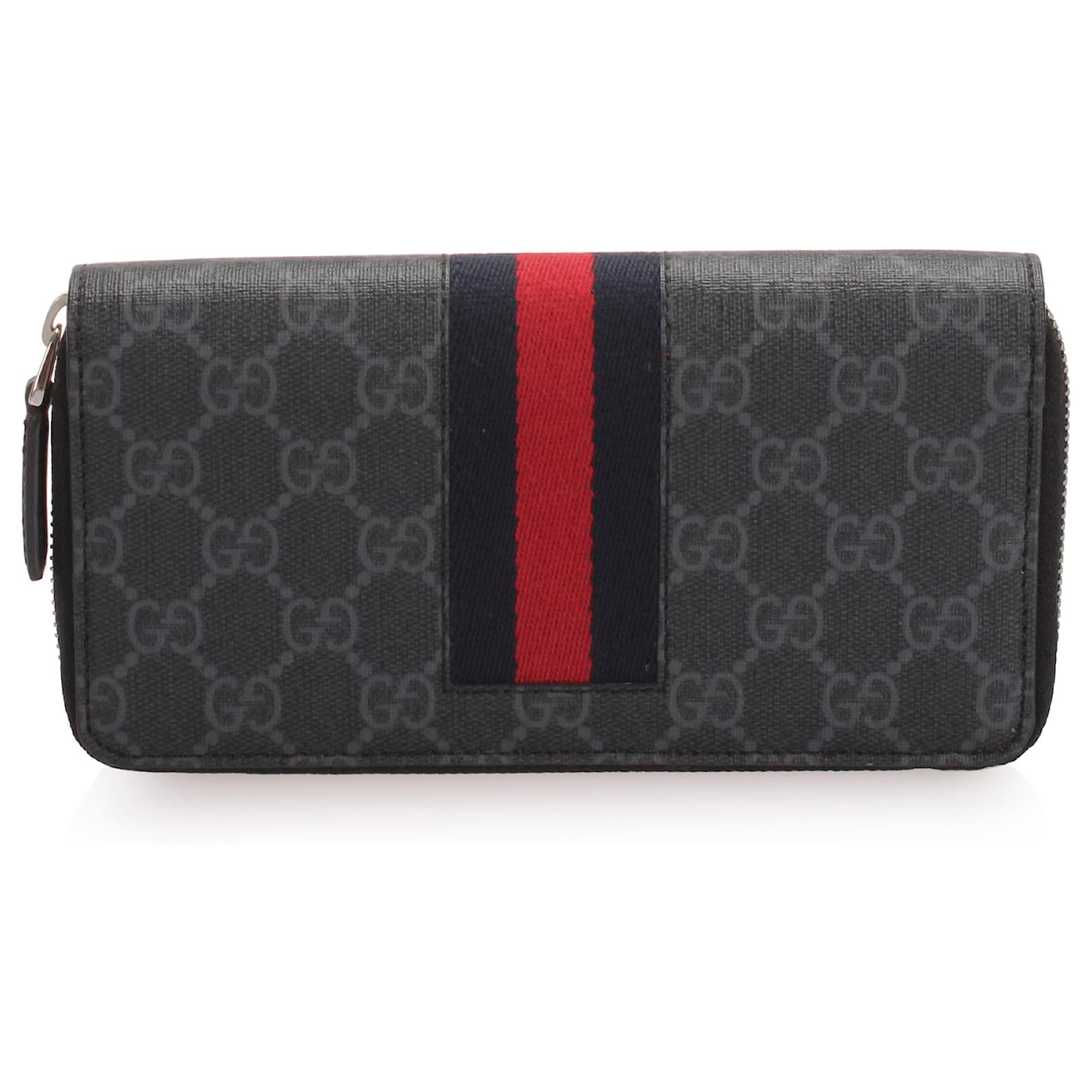 Gucci Black GG Supreme  Zip Around Wallet Multiple colors Cloth