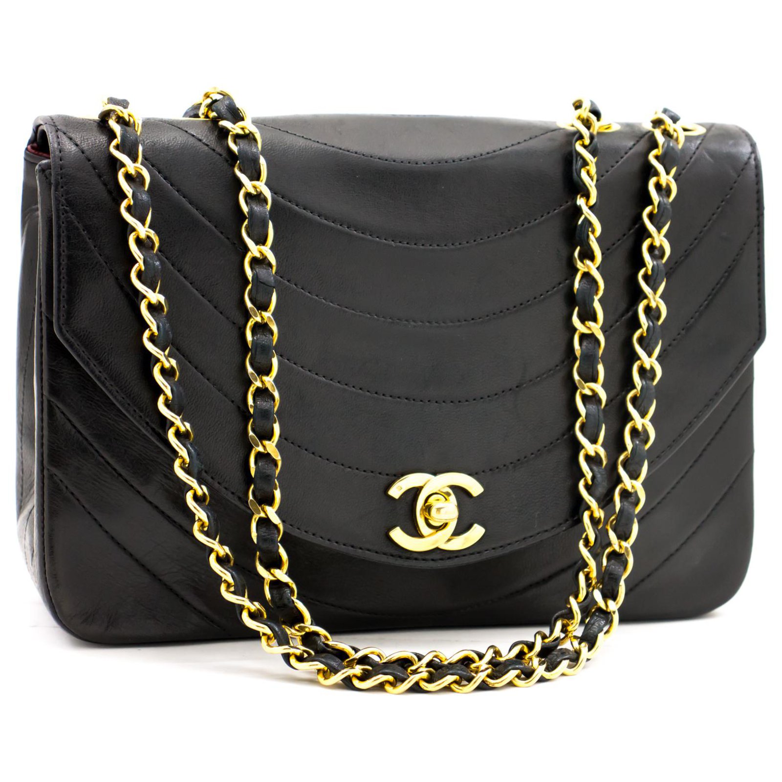 CHANEL Vintage Half Moon Shoulder Bag Beige Quilted Leather Gold Hardware  1980s - Chelsea Vintage Couture