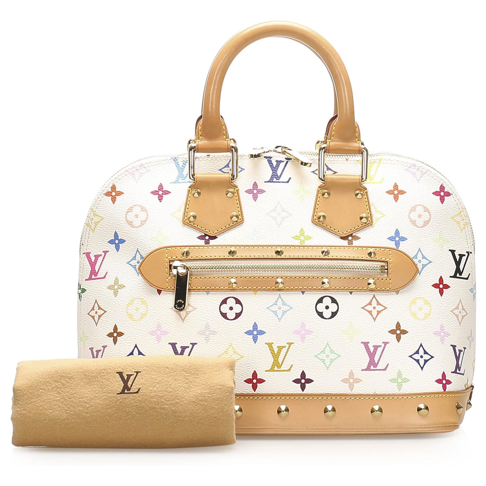 Louis Vuitton White Monogram Multicolore Canvas Alma PM Bag.Very