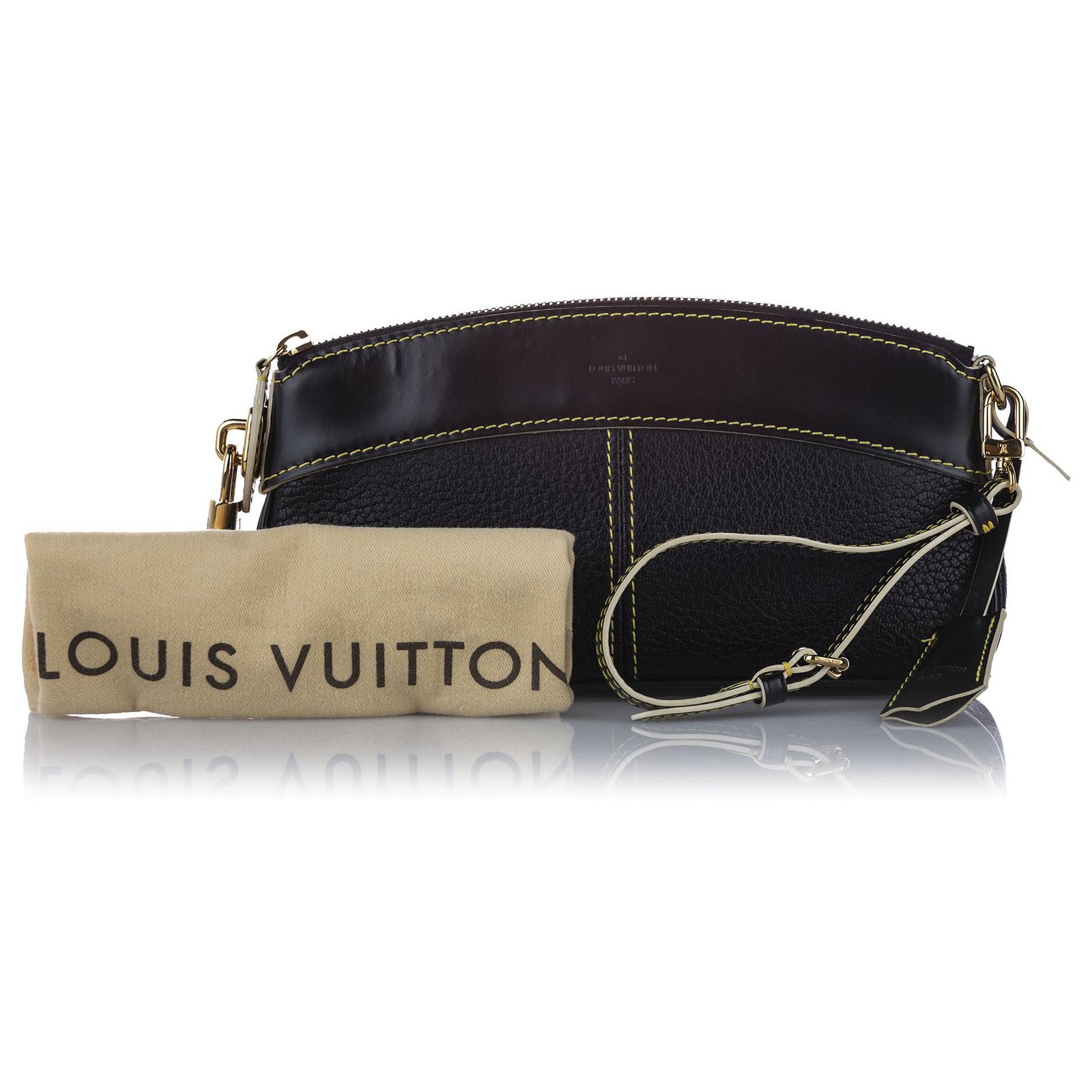 Louis Vuitton Black Suhali Lockit Clutch Bag Leather ref.244381 - Joli  Closet