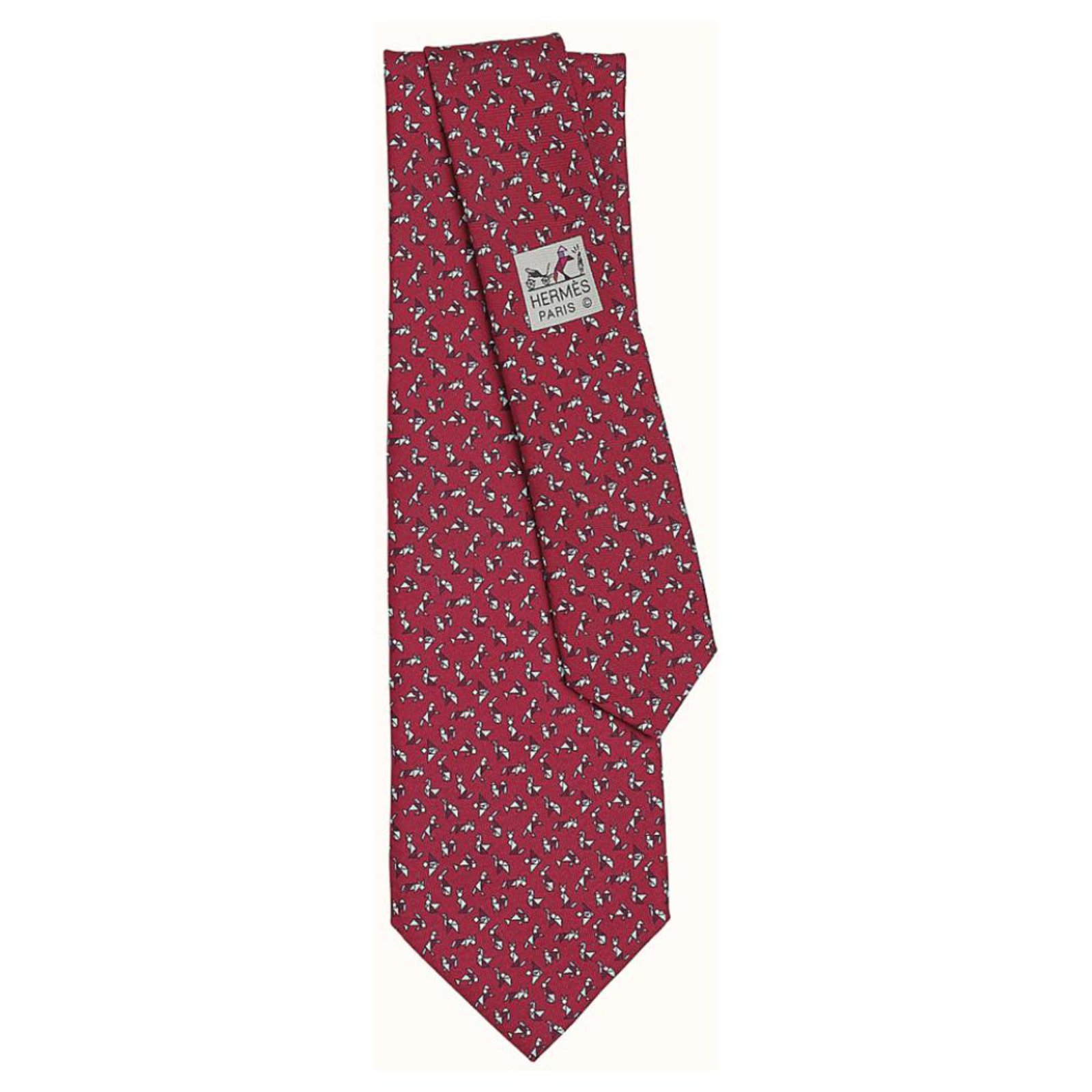 Hermès Tangram Tie Fuschia Silk ref.244435 - Joli Closet