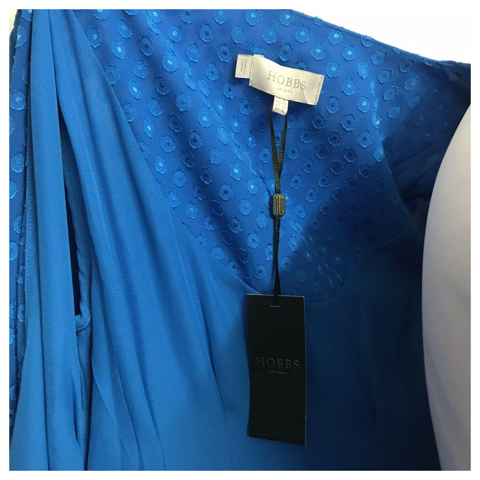 Hobbs Cassie wrap dress Blue Polyester ref.244514 - Joli Closet