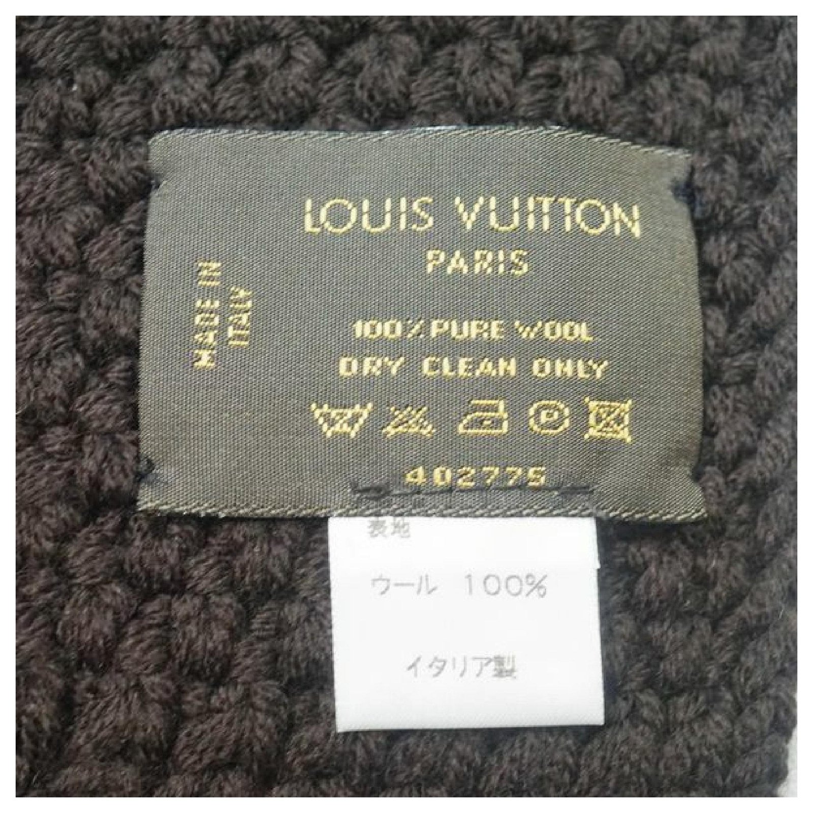 Louis Vuitton Escharp Damier Mens Scarf M72193 Dark brown Wool ref.244588 -  Joli Closet