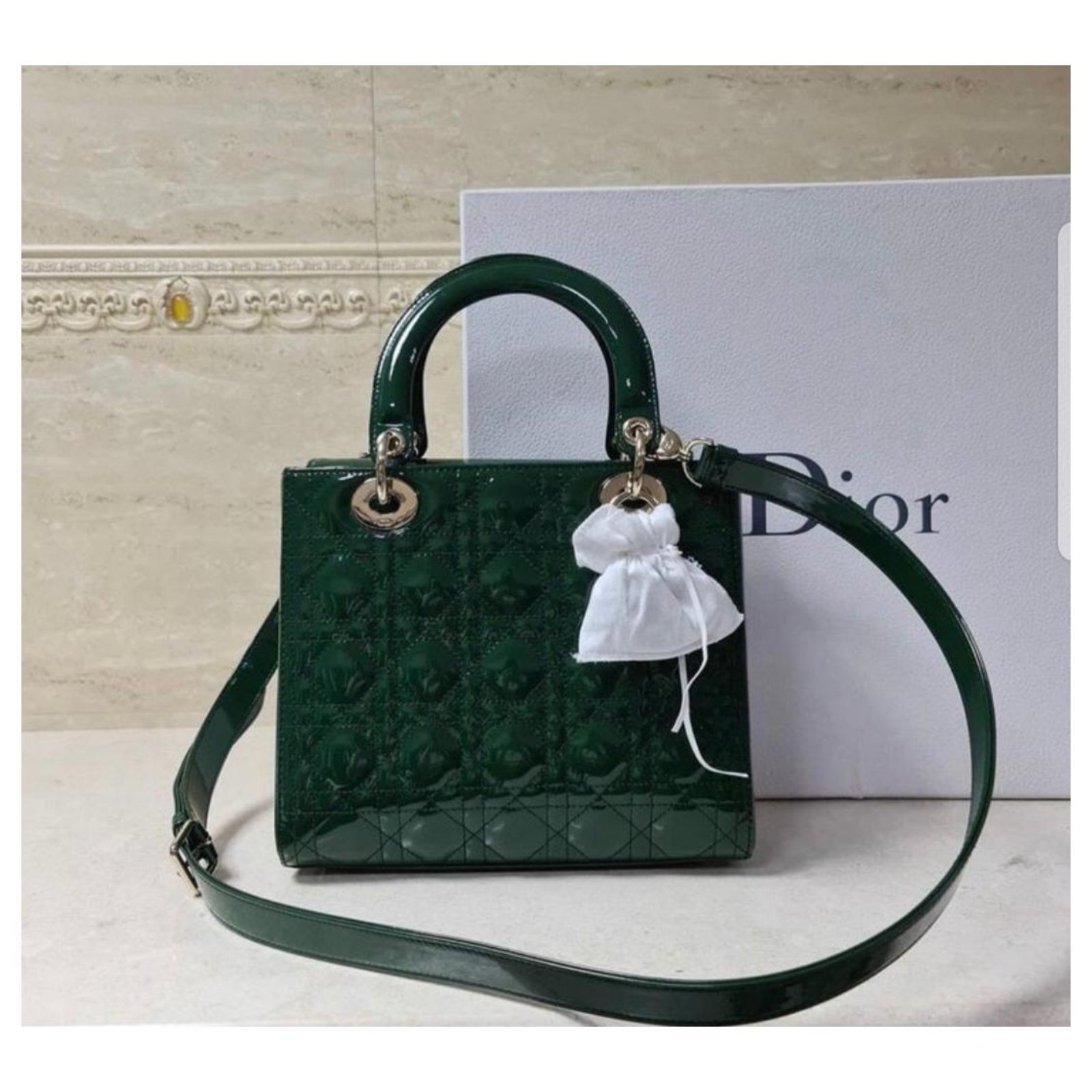 Small Lady Dior My ABCDior Bag Ethereal Green Cannage Lambskin  DIOR HK
