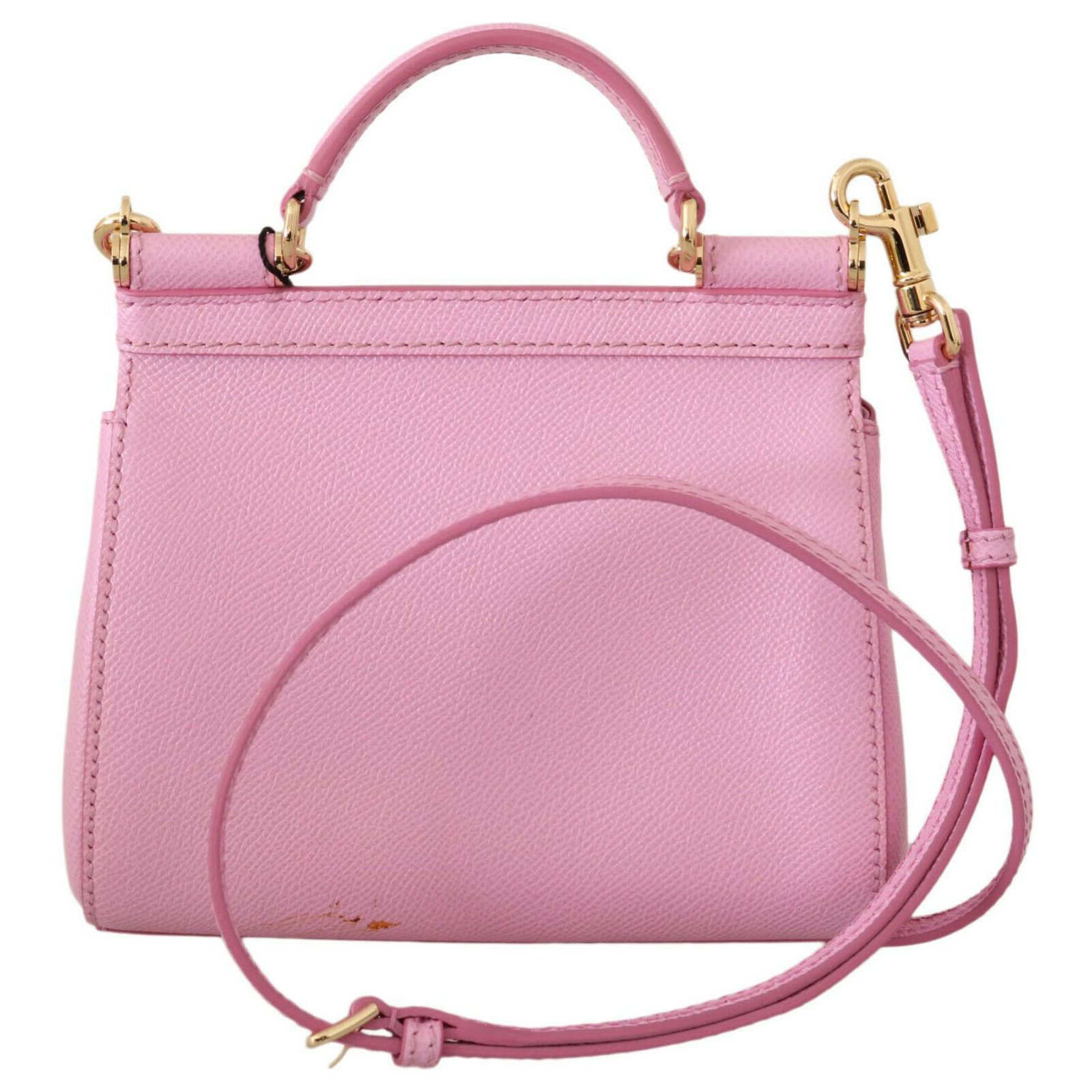 DOLCE & GABBANA Bag Purse MISS SICILY Pink Dauphine Leather Hand