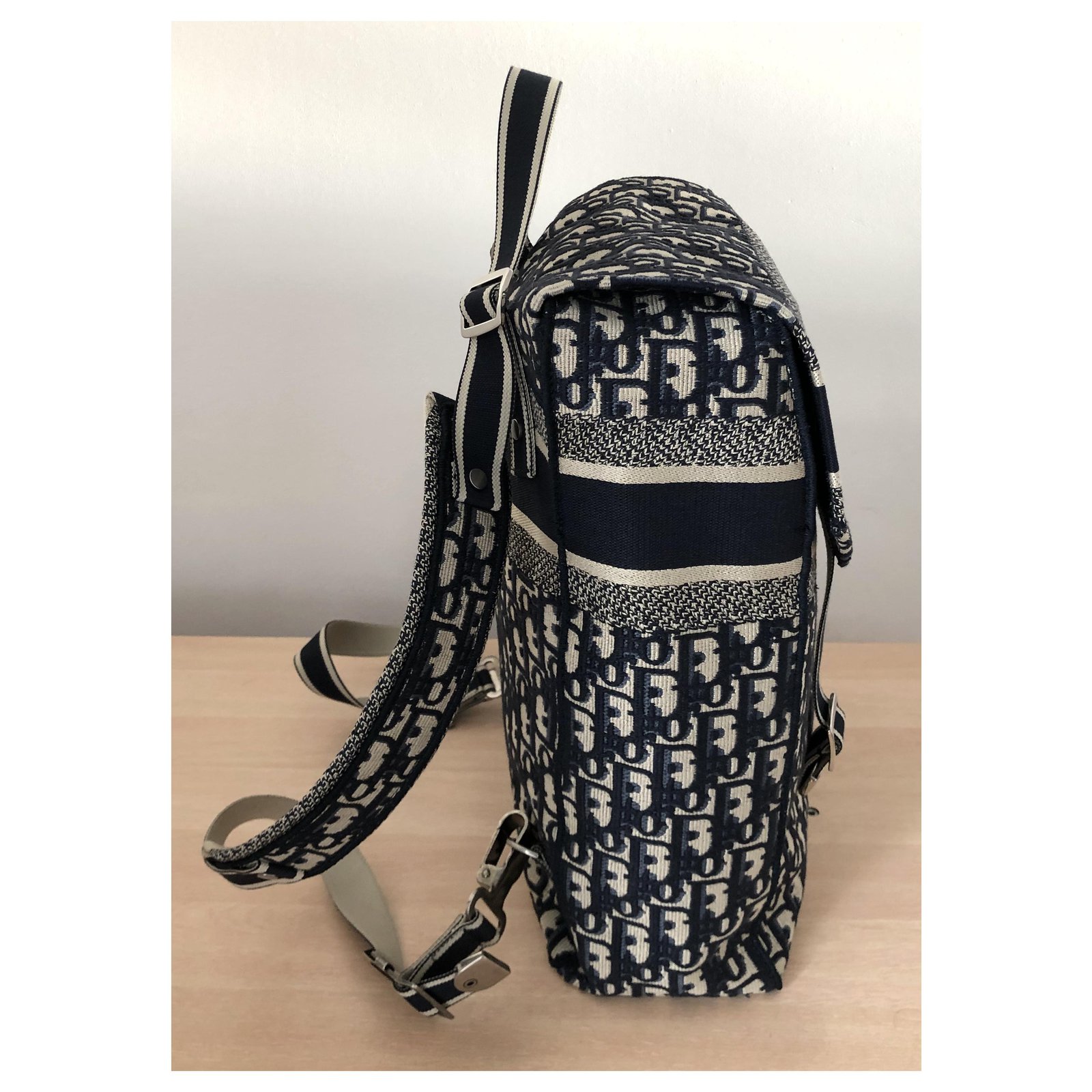 Dior embroidered canvas backpack best sale