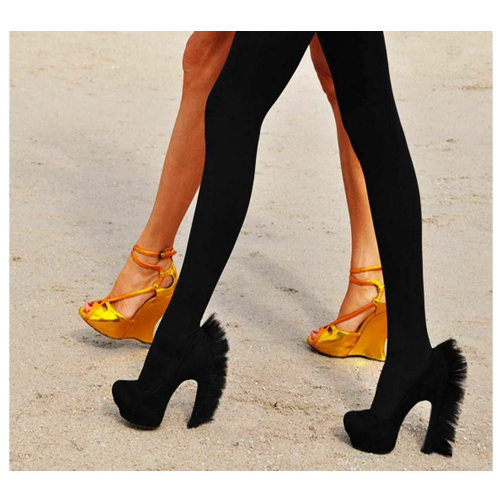 ysl fur heels