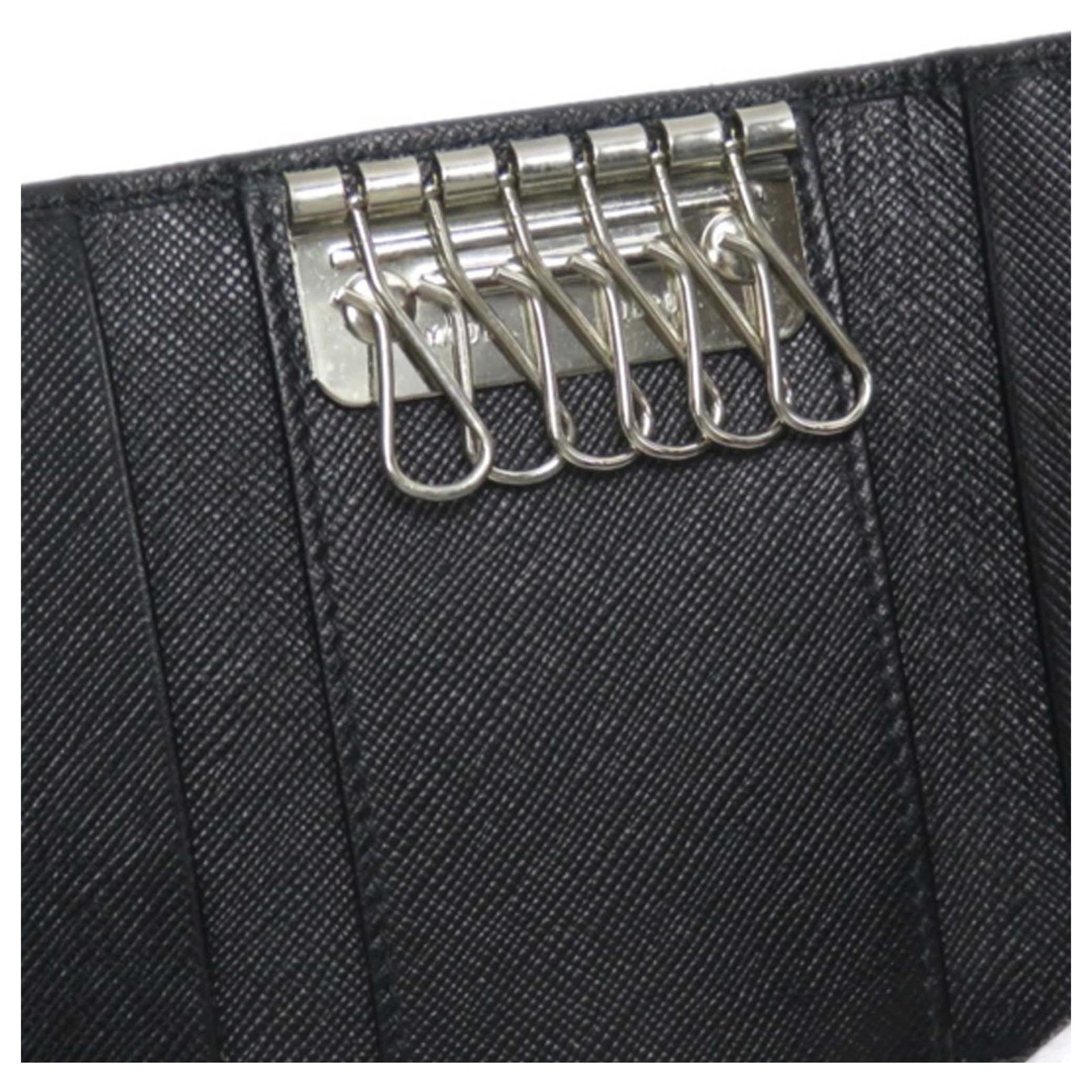 Prada Saffiano Bow Small Wallet Black Leather Pony-style calfskin  ref.891191 - Joli Closet