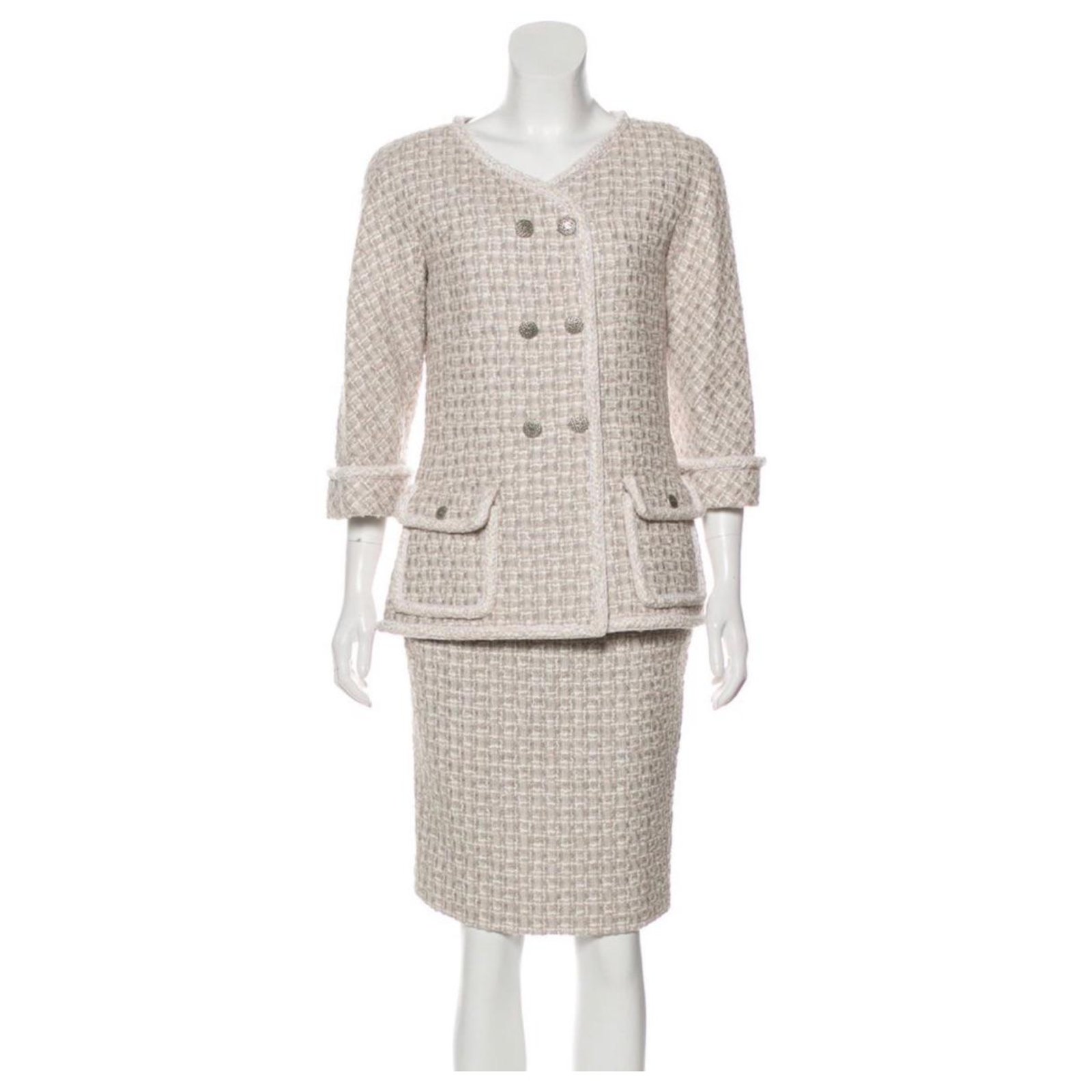 Chanel 11K$ tweed suit Beige ref.245873 - Joli Closet