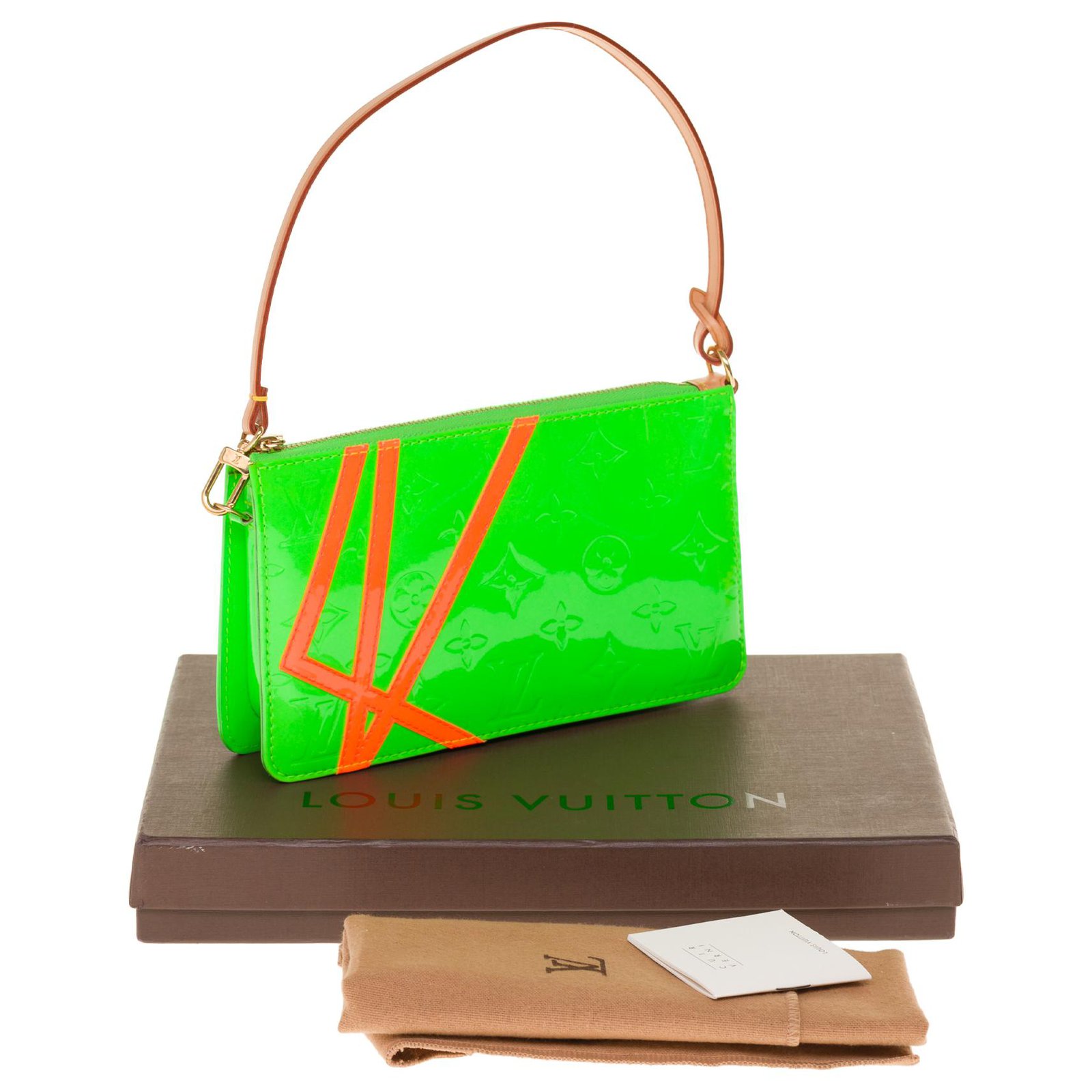 Louis Vuitton Neon Orange Monogram Vernis Robert Wilson Lexington Pochette  Bag Louis Vuitton