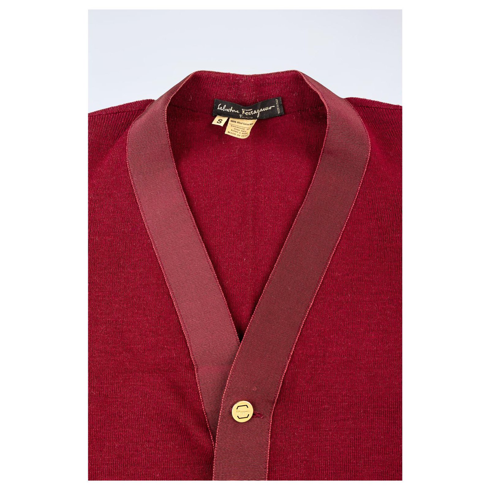 Salvatore Ferragamo Knitwear Dark red Wool ref.246564 - Joli Closet
