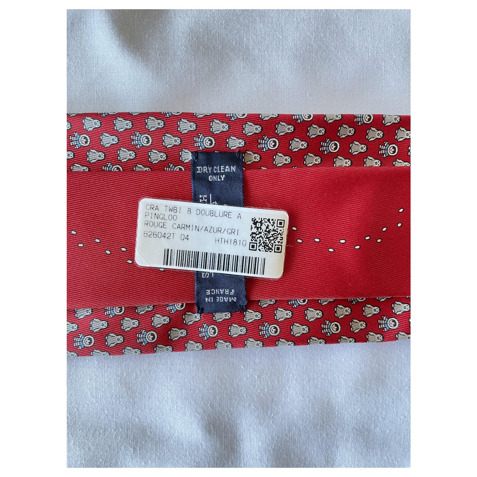 Hermès Pingloo twillbi tie Red Silk ref.246650 - Joli Closet