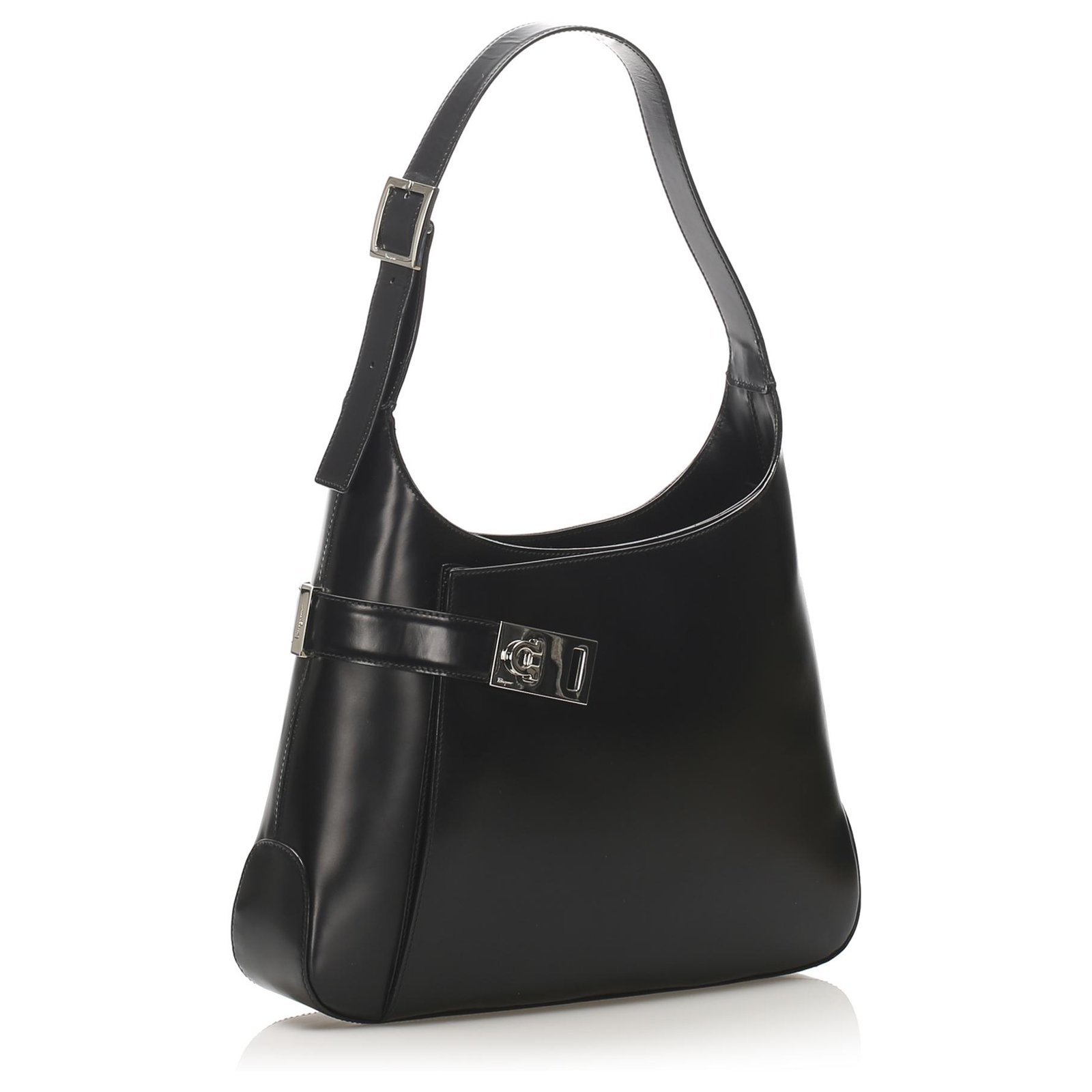 Salvatore Ferragamo Ferragamo Black Leather Shoulder Bag