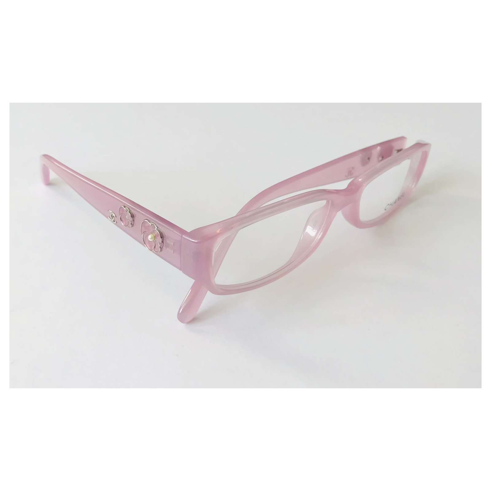 Chanel Camellia Eye Glasses Pink Plastic ref.273337 - Joli Closet