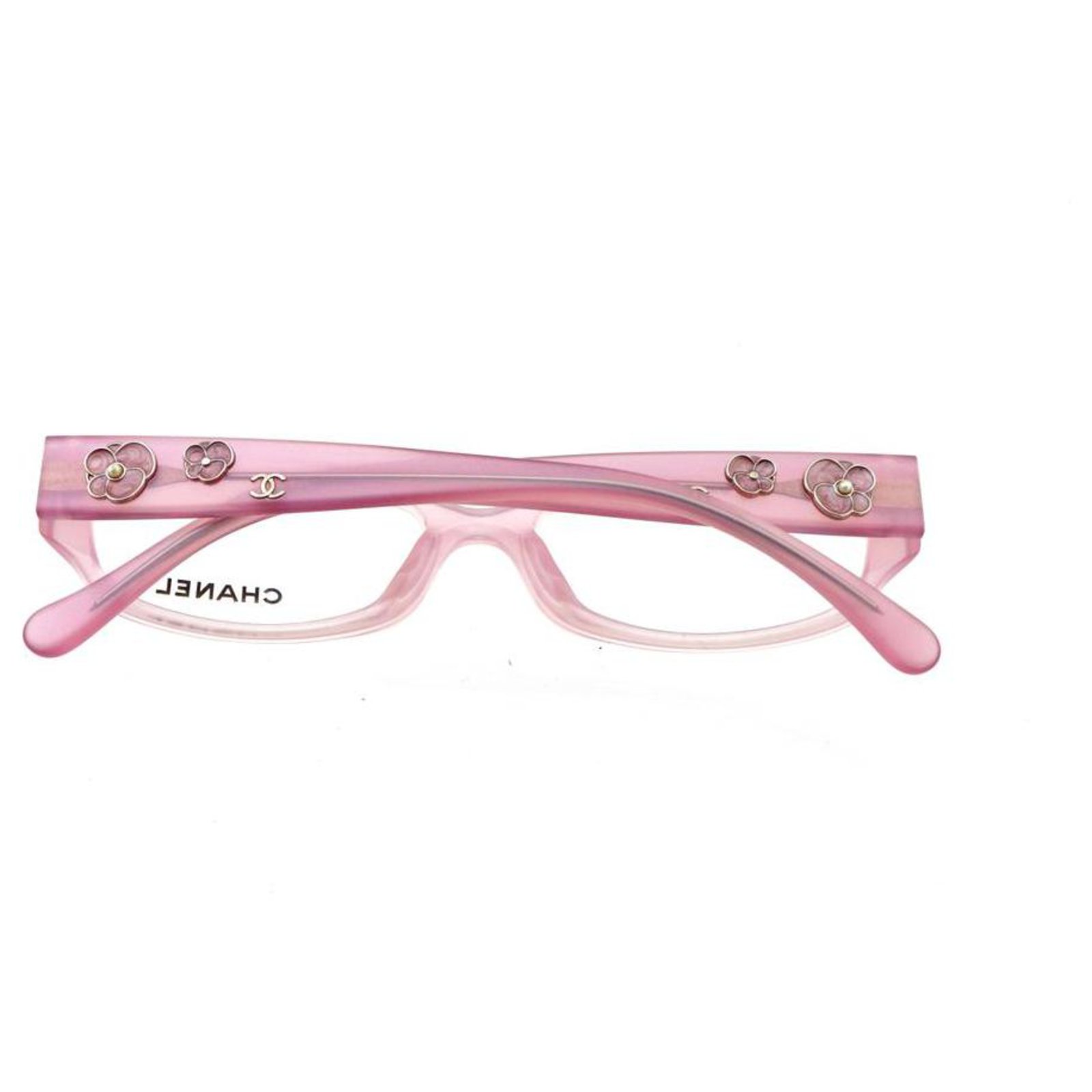 Chanel Camelia Eye Glasses Frames Pink Plastic ref.247018 - Joli