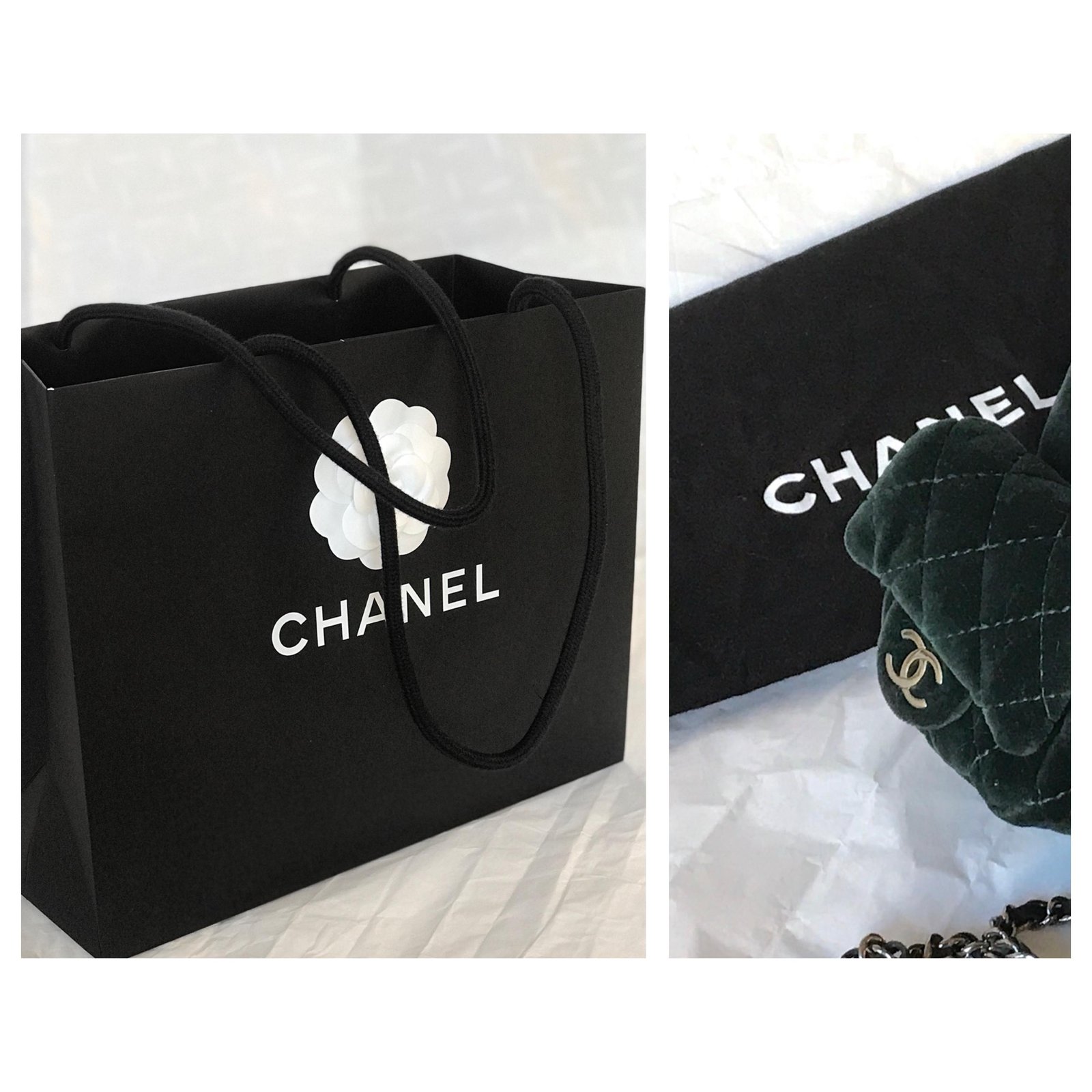 Chanel Famous Mini 'Backpack is Back' Bag Green Dark green Velvet  ref.247348 - Joli Closet