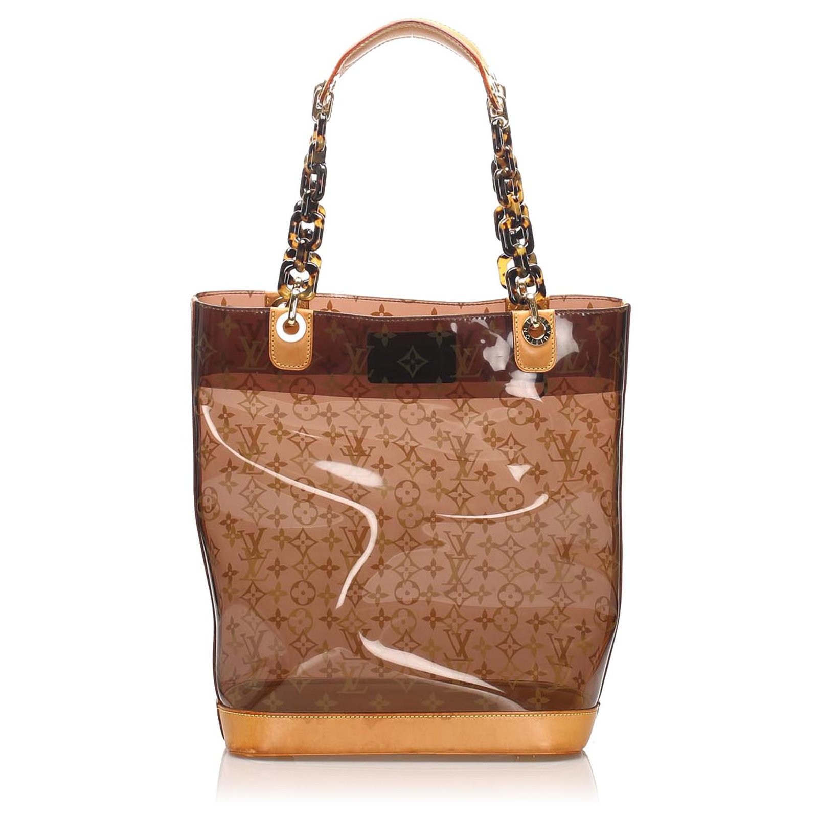 Louis Vuitton Brown Monogram Cabas Sac Ambre MM Leather Plastic ref.247494  - Joli Closet