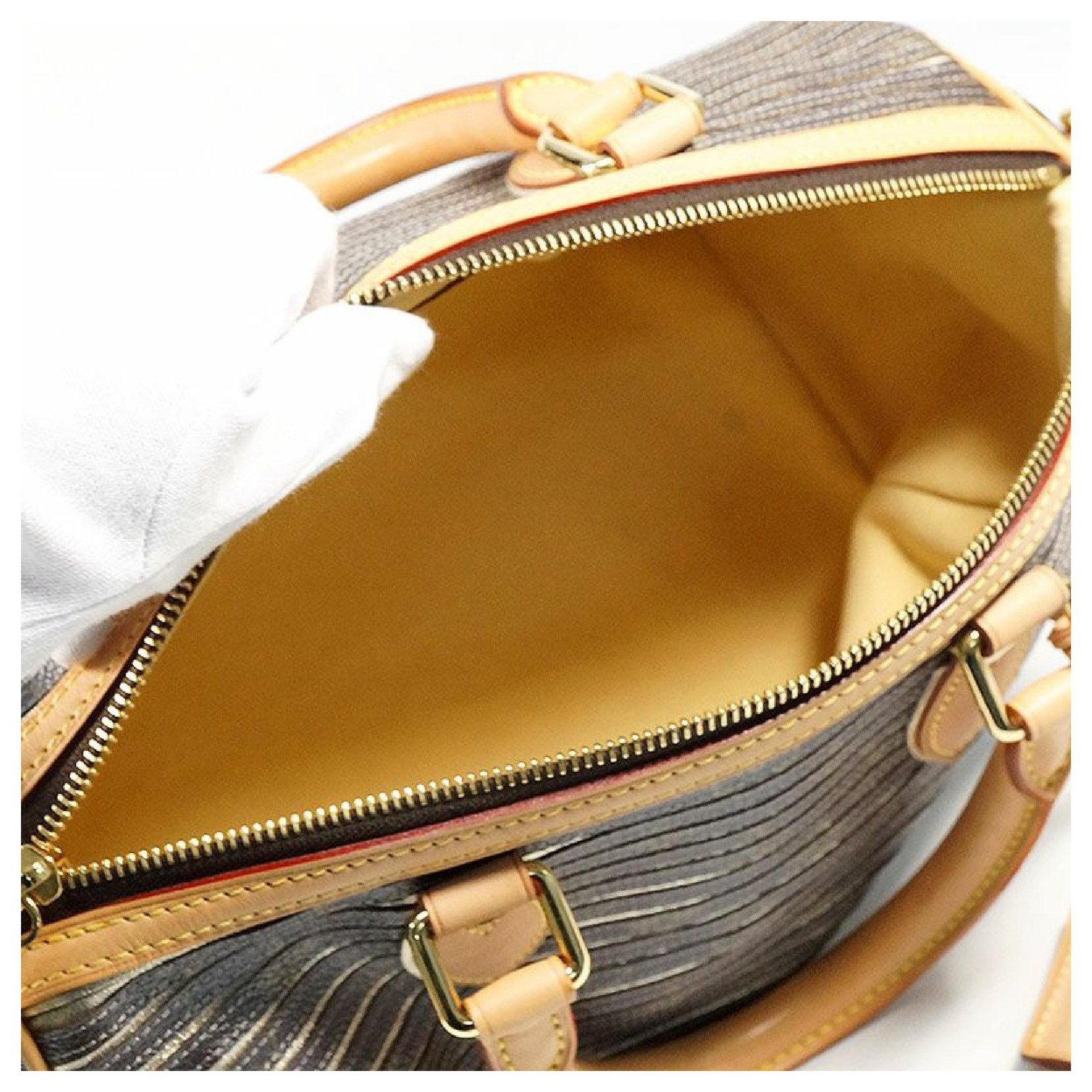 LOUIS VUITTON spangle Speedy 30 Womens handbag M40244 black x gold Golden  ref.221691 - Joli Closet