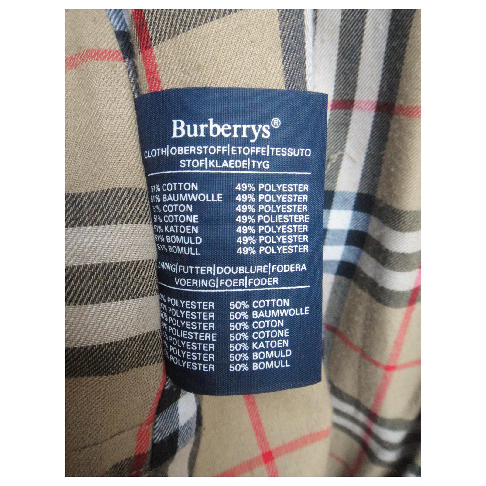 men's Burberry vintage t trench coat 50 with removable wool lining Beige Cotton Polyester ref.247702 - Closet